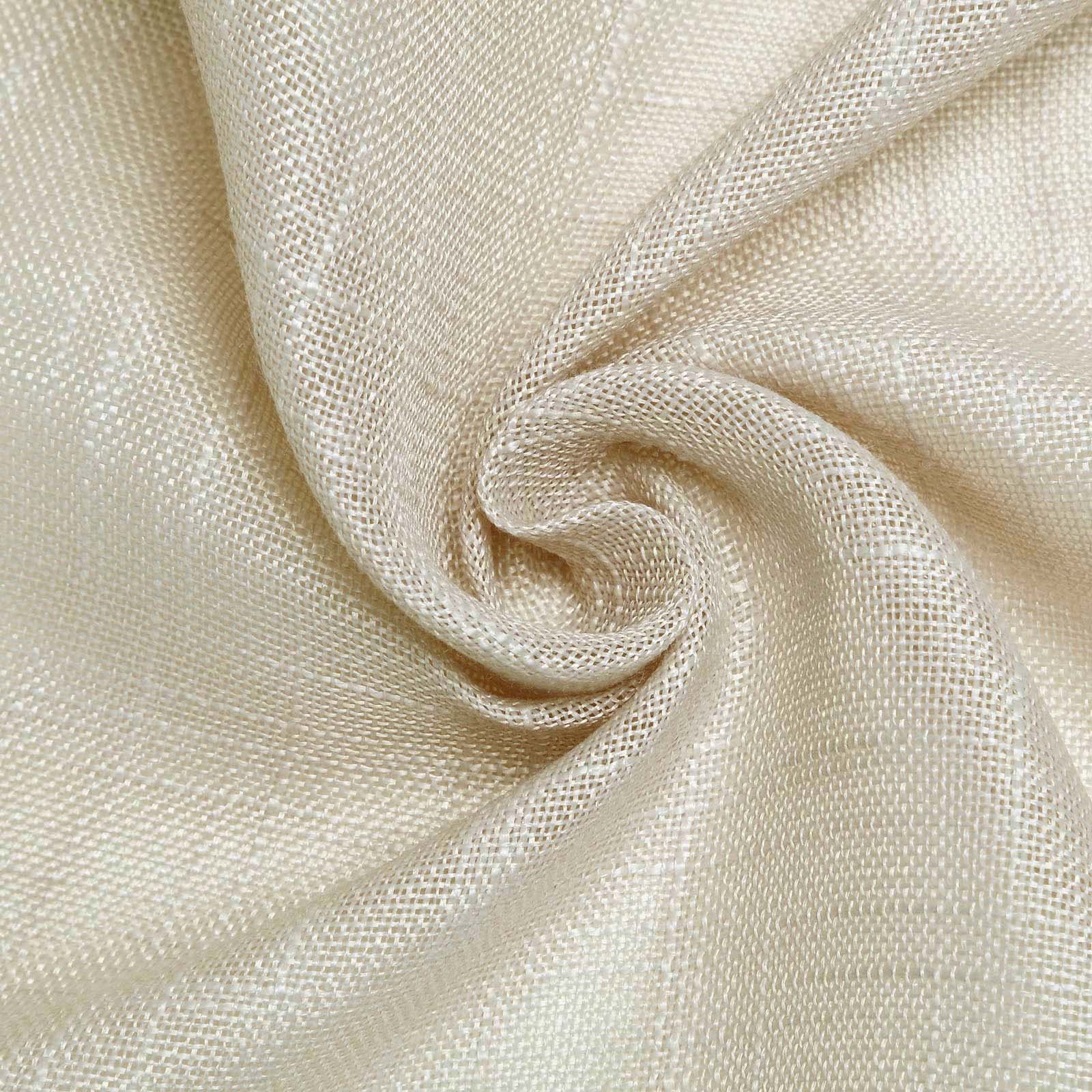 Beige Faux Linen Rectangular Tablecloth - Wrinkle Resistant & Slubby Texture