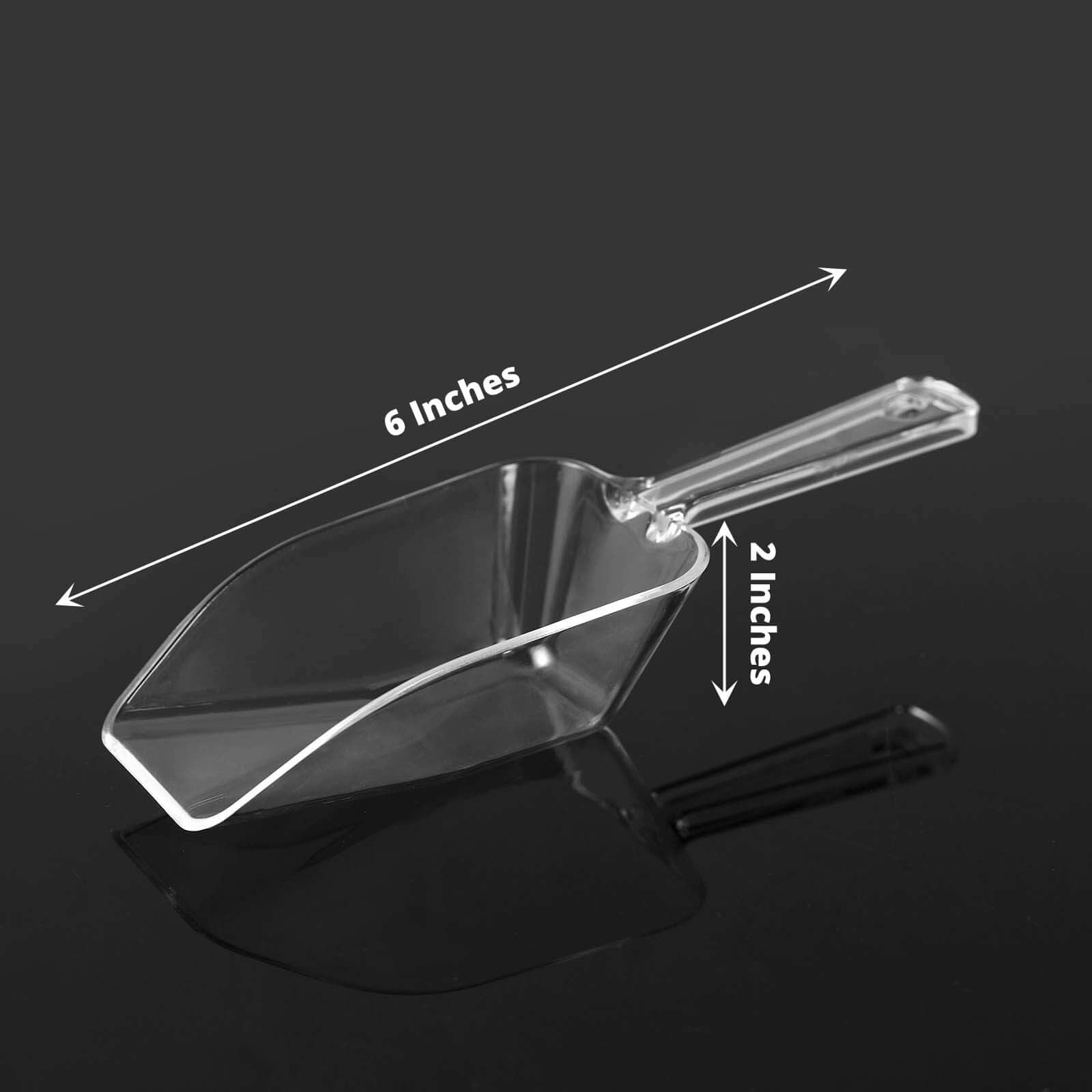 6-Pack Clear Plastic Disposable Candy Scoops for Bar and Buffet - Great Deal