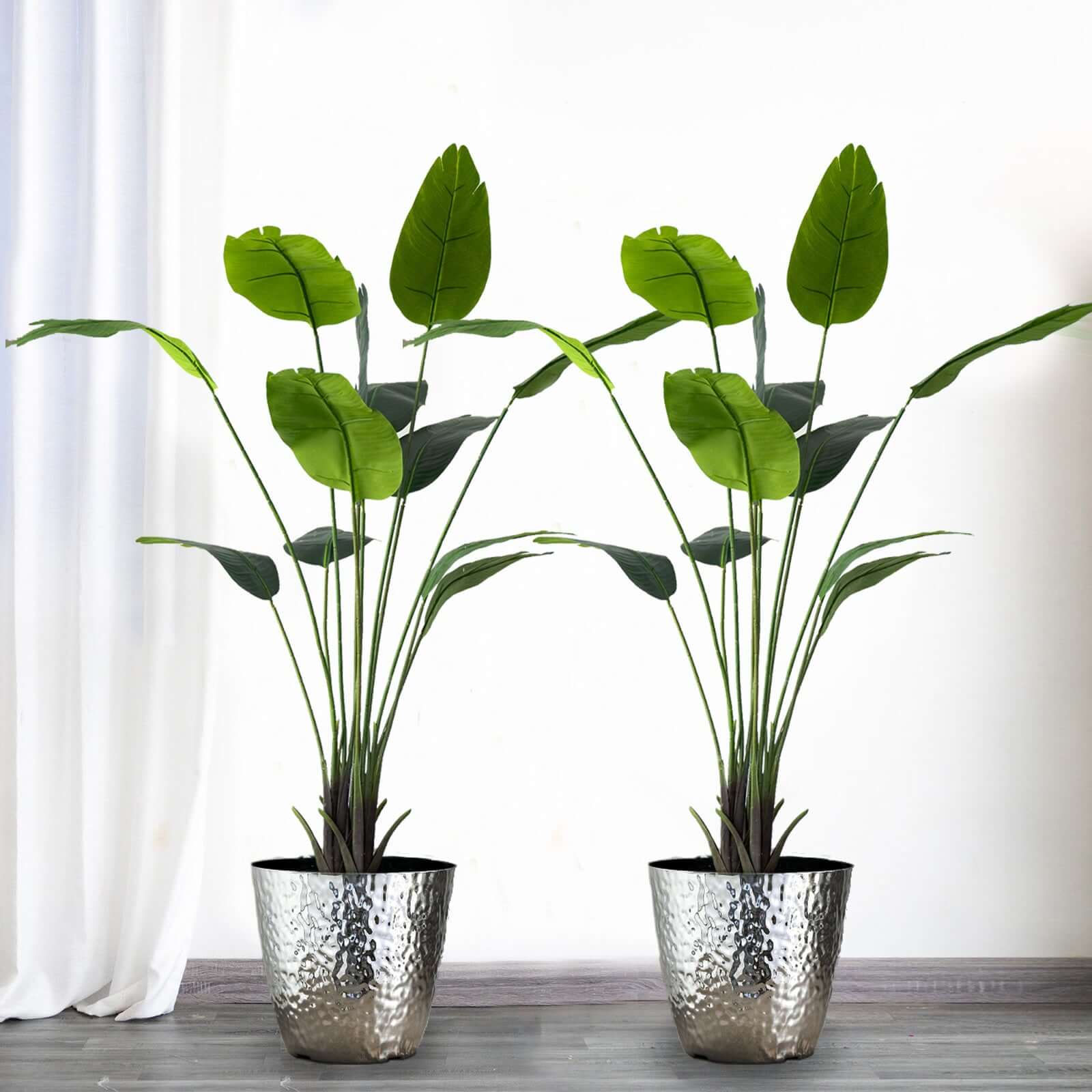 2-Pack 6ft Artificial Potted Bird of Paradise Plants - Lifelike and Easy to Decorate