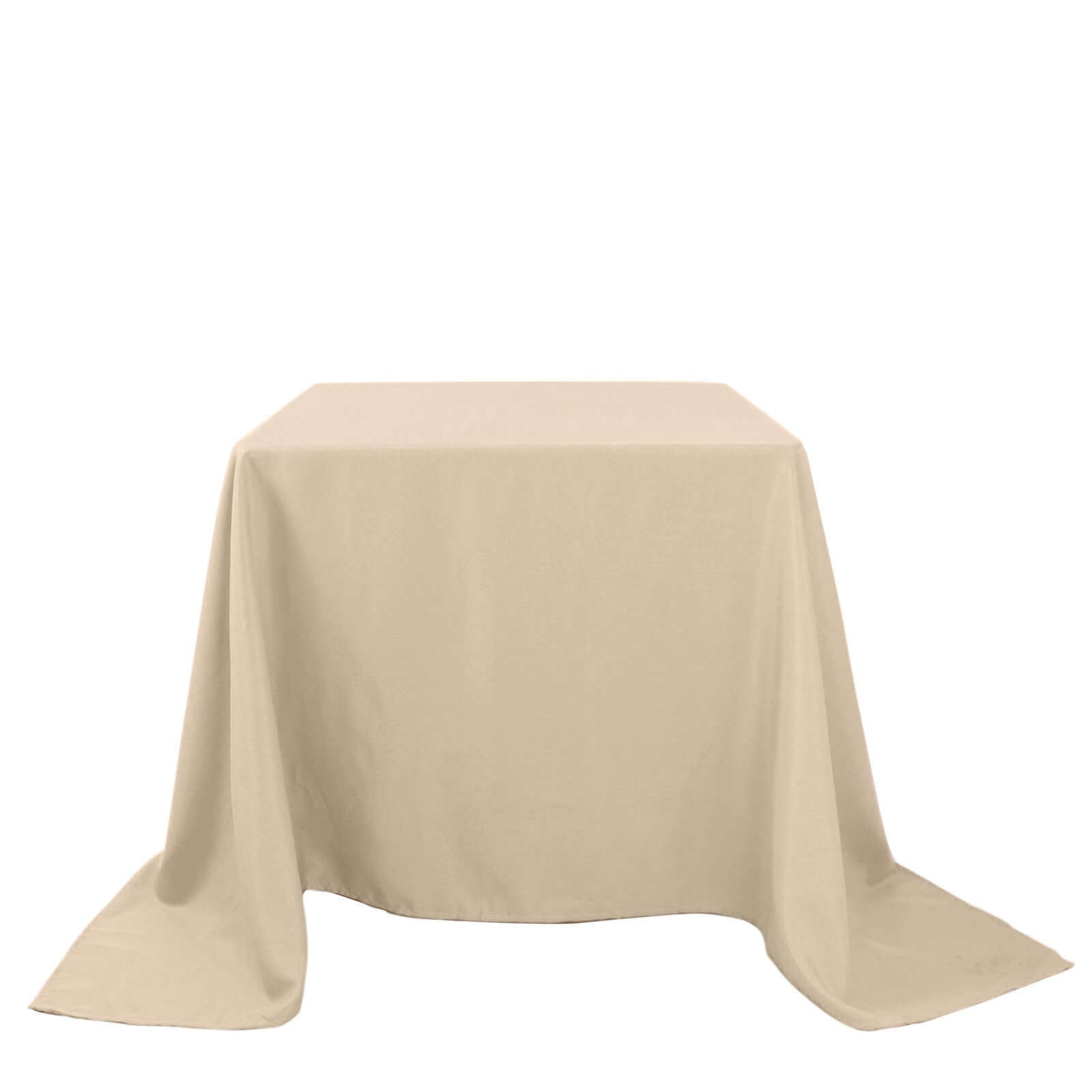 Premium Nude Polyester 90x90 Square Wrinkle-Resistant Tablecloth