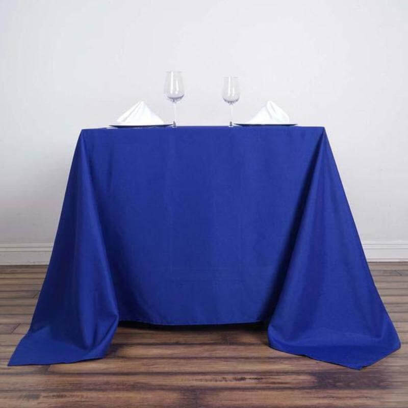 Royal Blue 90x90 Polyester Square Tablecloth - Wrinkle-Free & Durable
