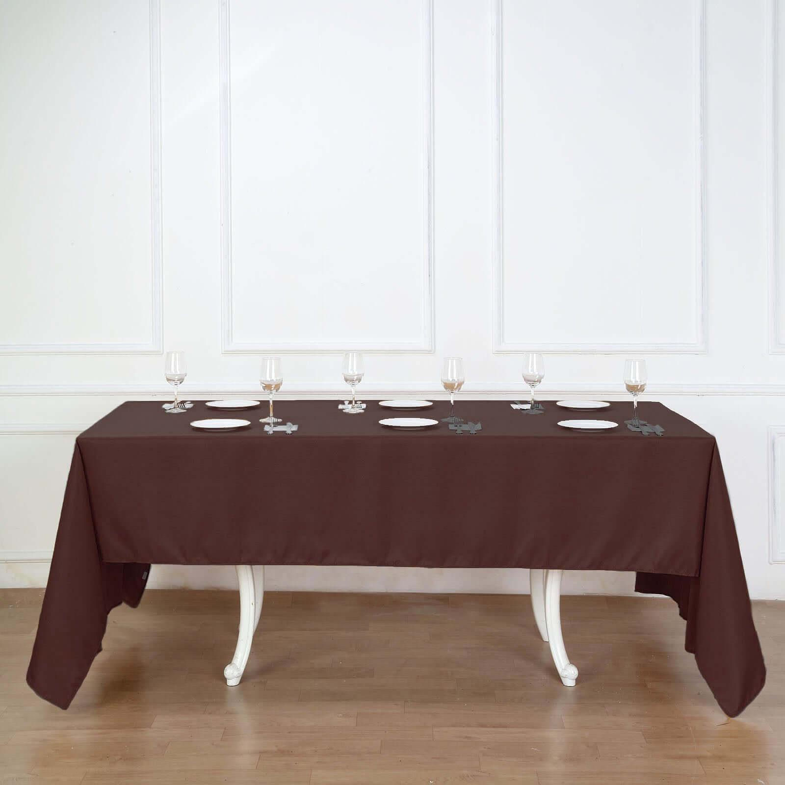 Chocolate 60x126 Rectangle Polyester Wrinkle-Resistant Table Cover