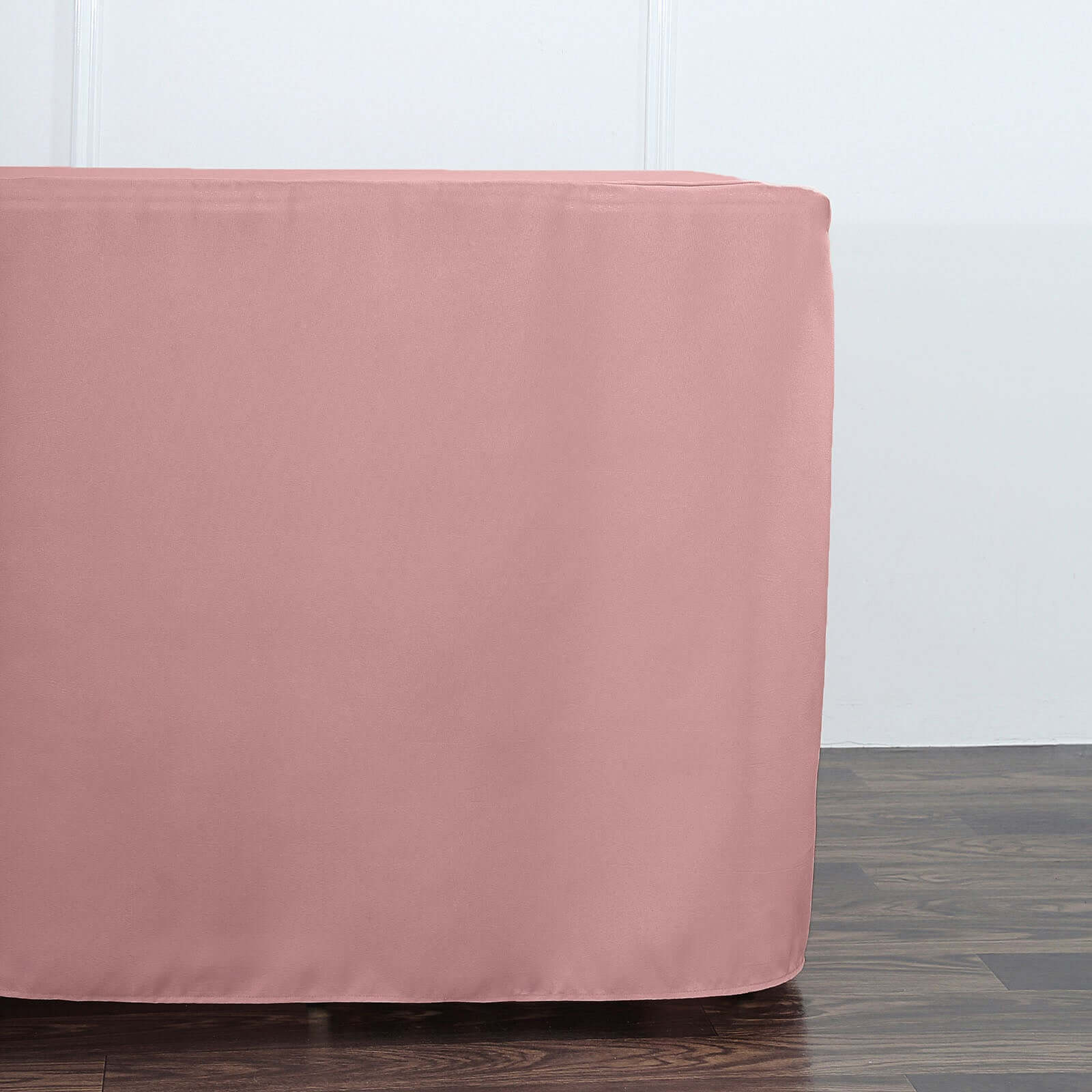 Affordable Durable Dusty Rose Fitted Polyester Rectangle Tablecloth for 6FT Tables