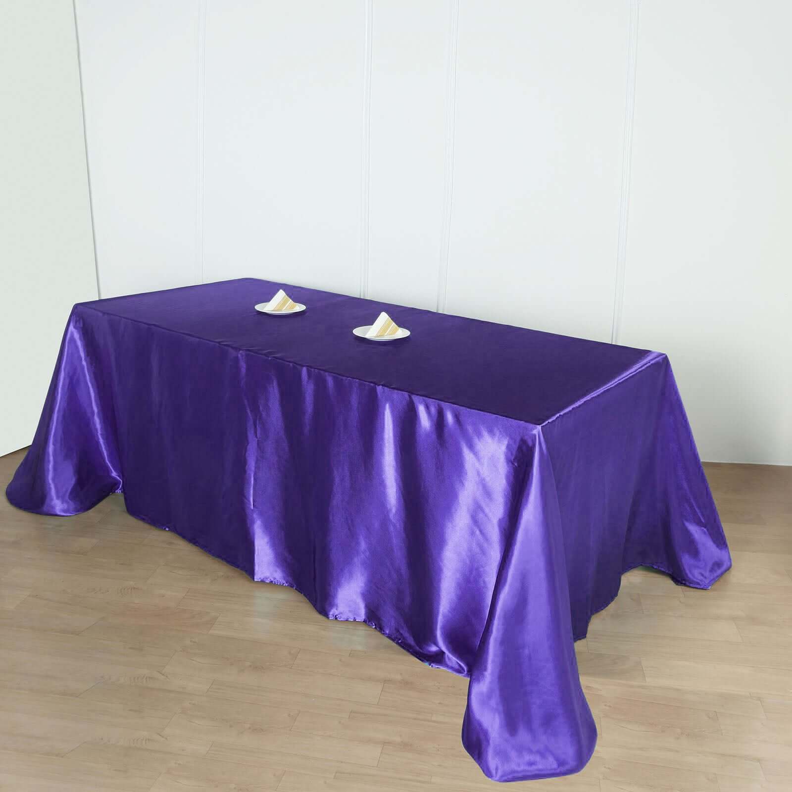 Exclusive Purple Seamless Satin Tablecloth 90x156