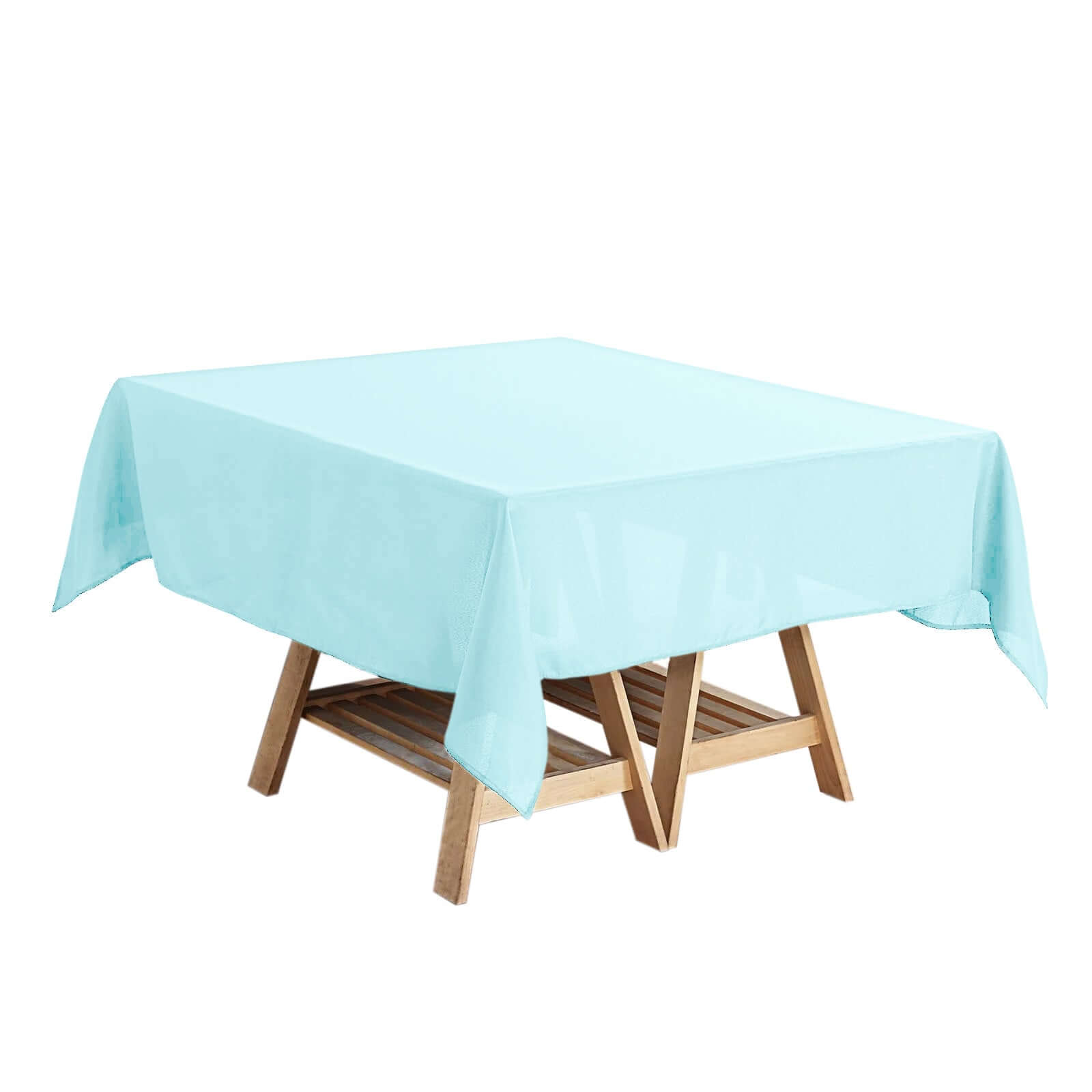 Light Blue 54x54 Polyester Square Tablecloth - Durable & Wrinkle-Free