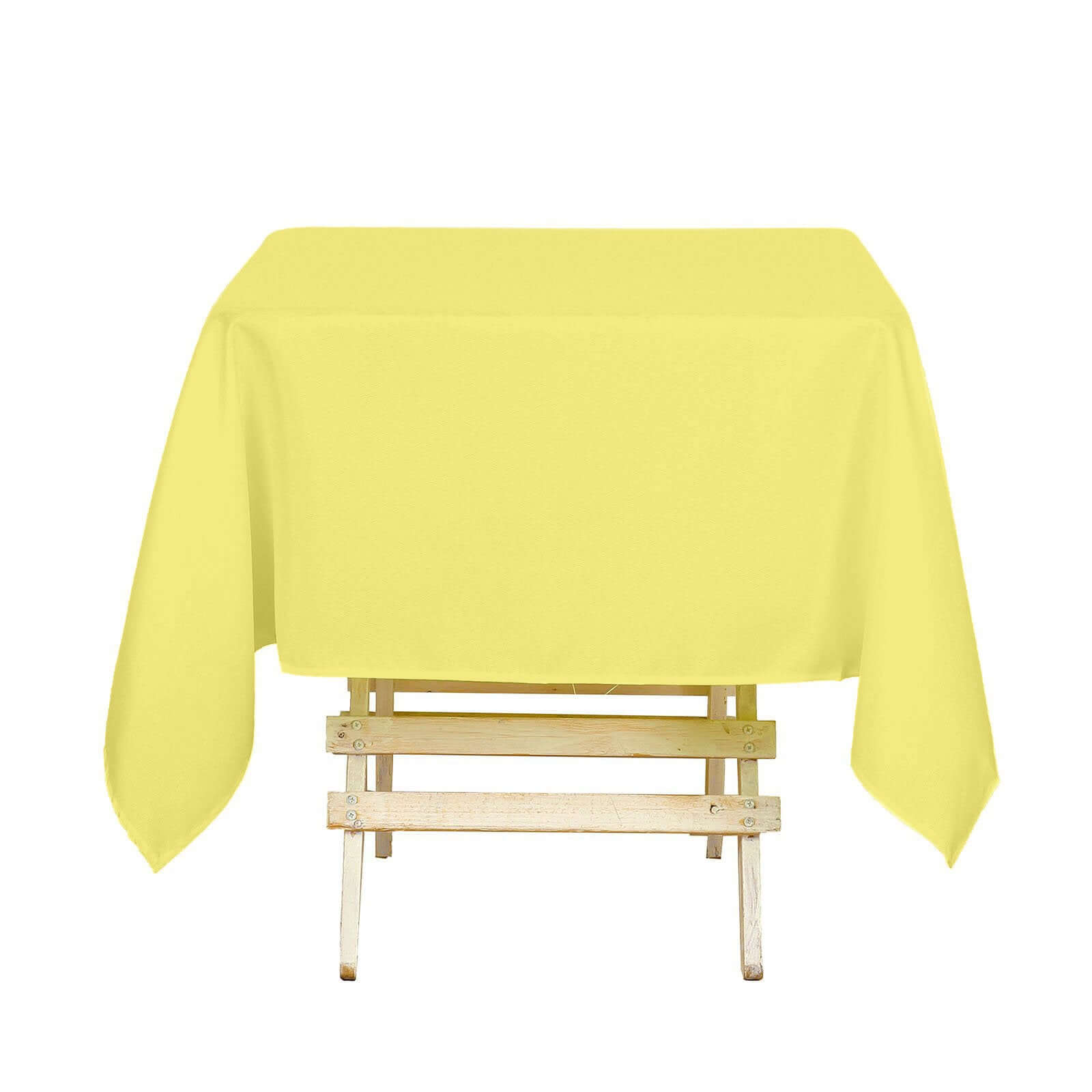 Durable & Wrinkle-Resistant Yellow 54x54 Polyester Square Tablecloth - Ideal for Events