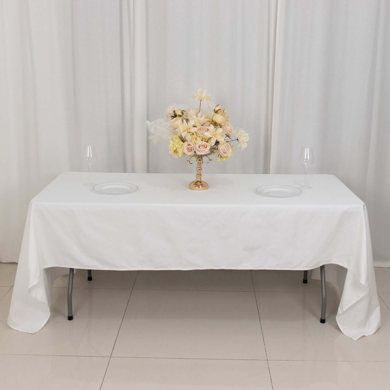 Exclusive White 100% Cotton Rectangle Tablecloth - Soft, Breathable & Elegant