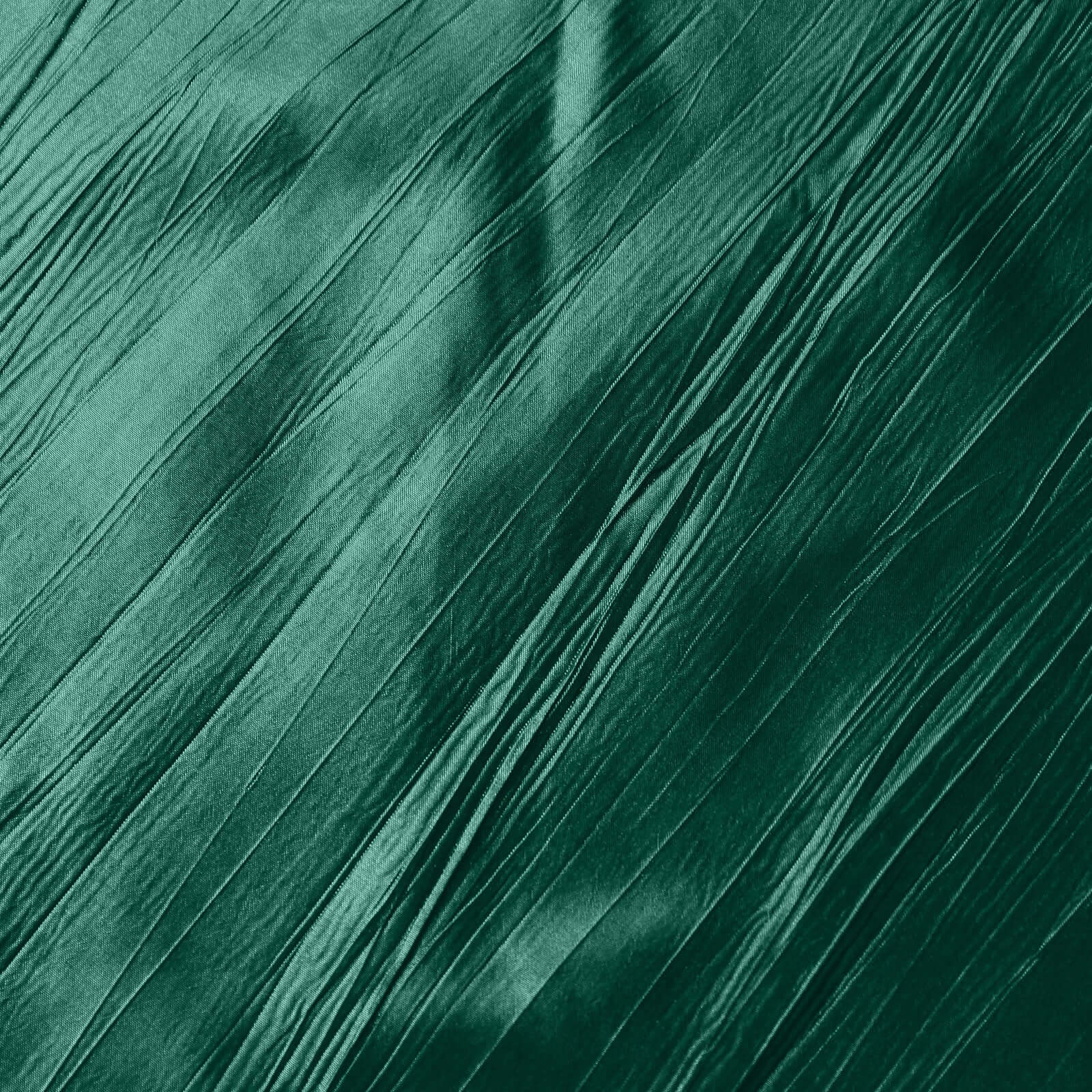 Hunter Emerald Green 90x90 Square Accordion Crinkle Taffeta Table Overlay