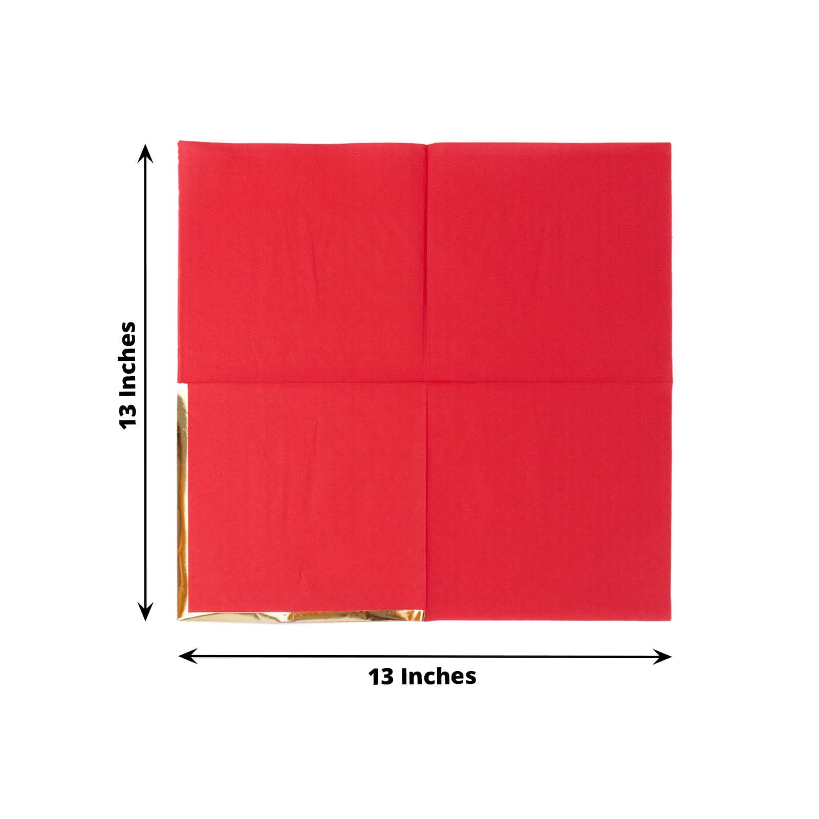 Hot! 50-Pack Red Disposable 2-Ply Cocktail Napkins with Gold Foil Edge, 6.5x6.5