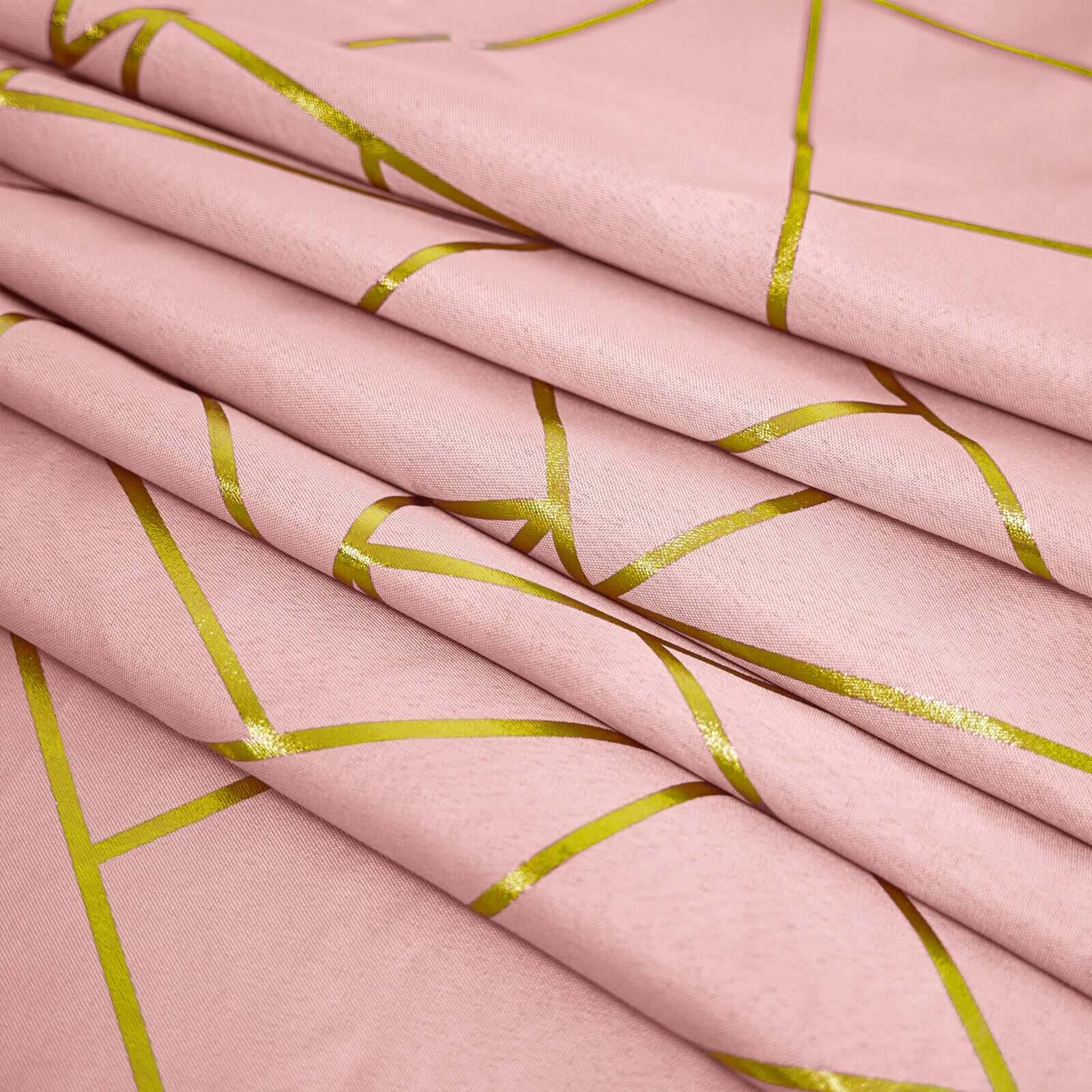 Hot! Wrinkle-Resistant Dusty Rose Polyester Table Overlay with Gold Foil Pattern