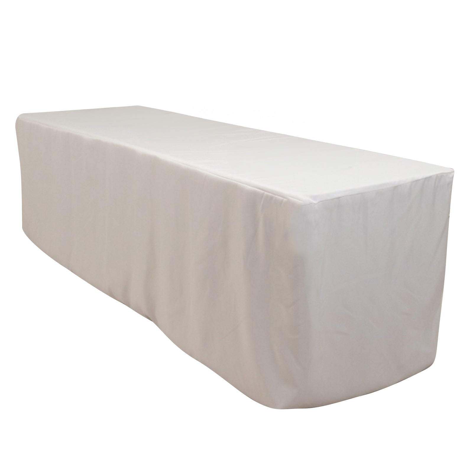 High - Quality 220GSM White Fitted 8ft Premium Polyester Rectangle Tablecloth for Events