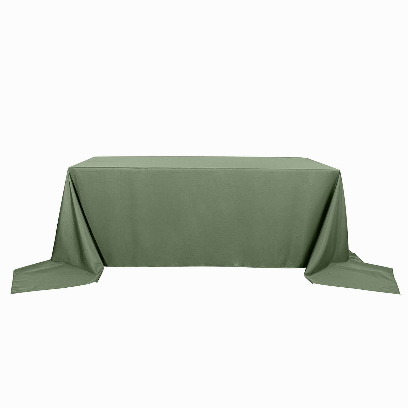 Seamless Wrinkle-Resistant Olive Green Polyester Rectangle Tablecloth 90x156