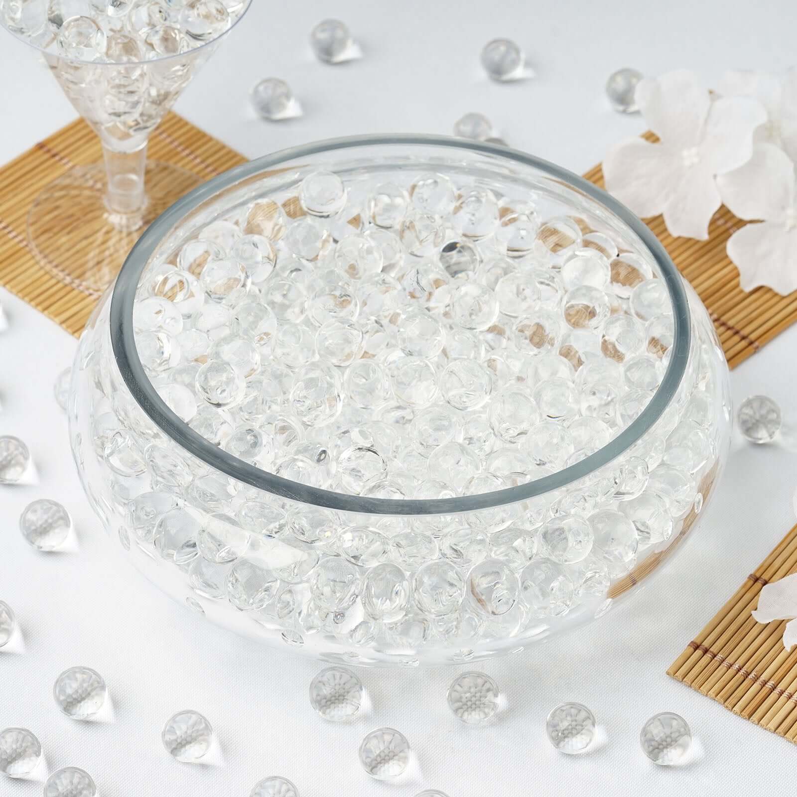 10g Clear Large Nontoxic Water Gel Beads - Ideal Vase Filler for Floating Candles & Floral Displays