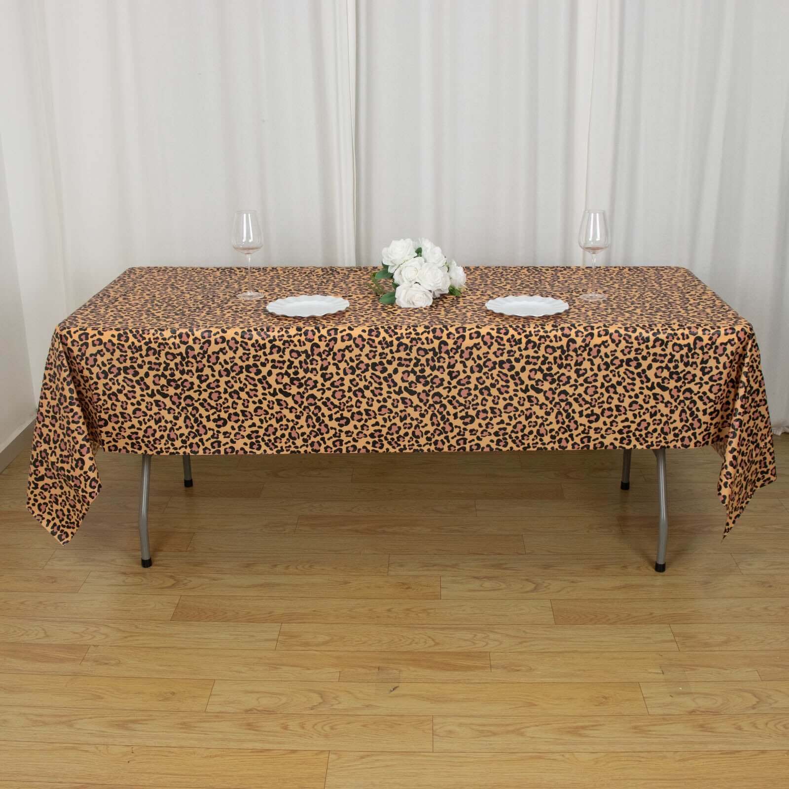 5-Pack Disposable PVC Animal Theme Rectangle Table Covers - Perfect for Safari Parties