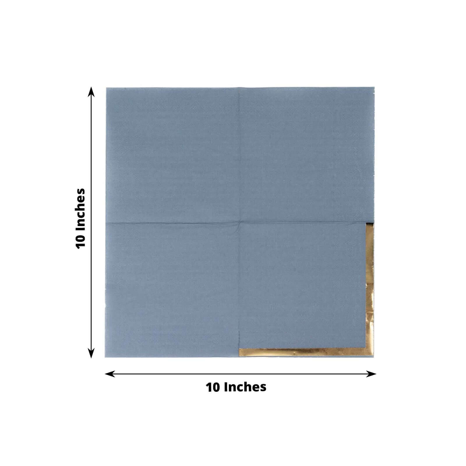 Hot! 50-Pack 2-Ply Disposable 18GSM Dusty Blue Cocktail Napkins with Gold Foil Edge 5x5