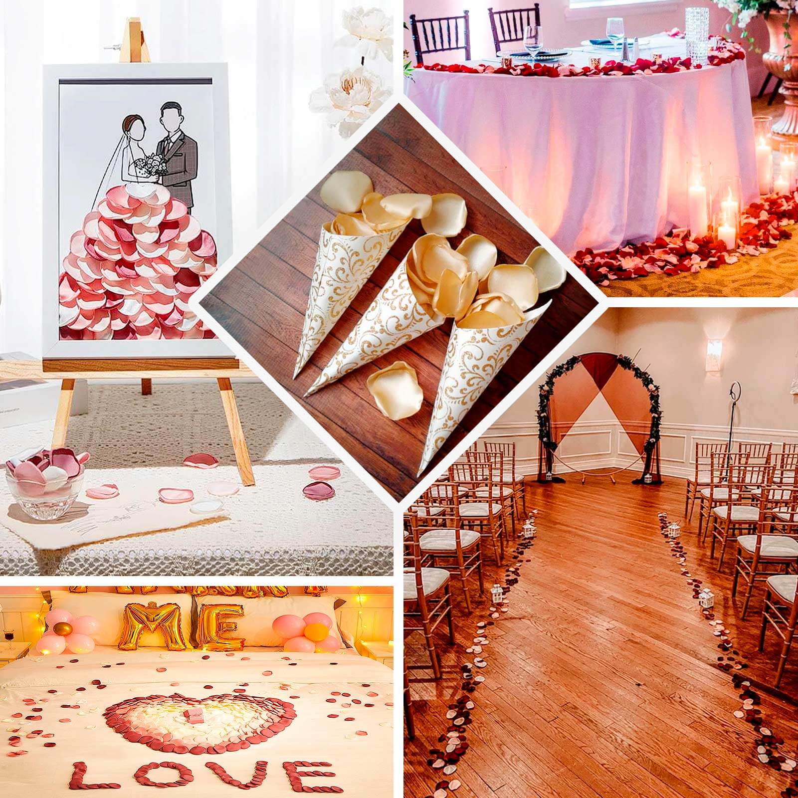 Hot! 400-Pack Red Matte Silk Round Rose Petal Confetti for Event Tables