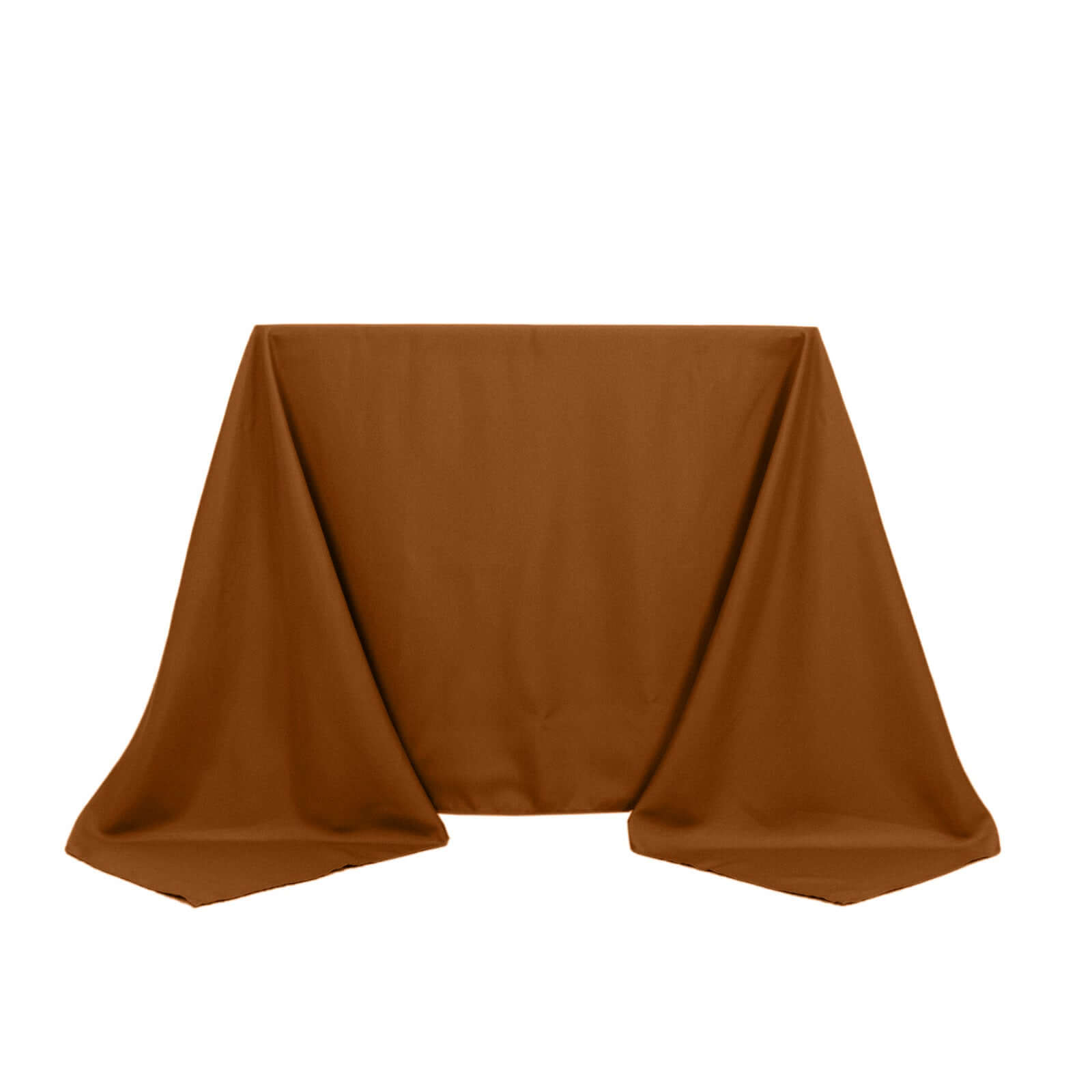 Durable & Wrinkle-Resistant Polyester Square Tablecloth in Cinnamon Brown, 90x90