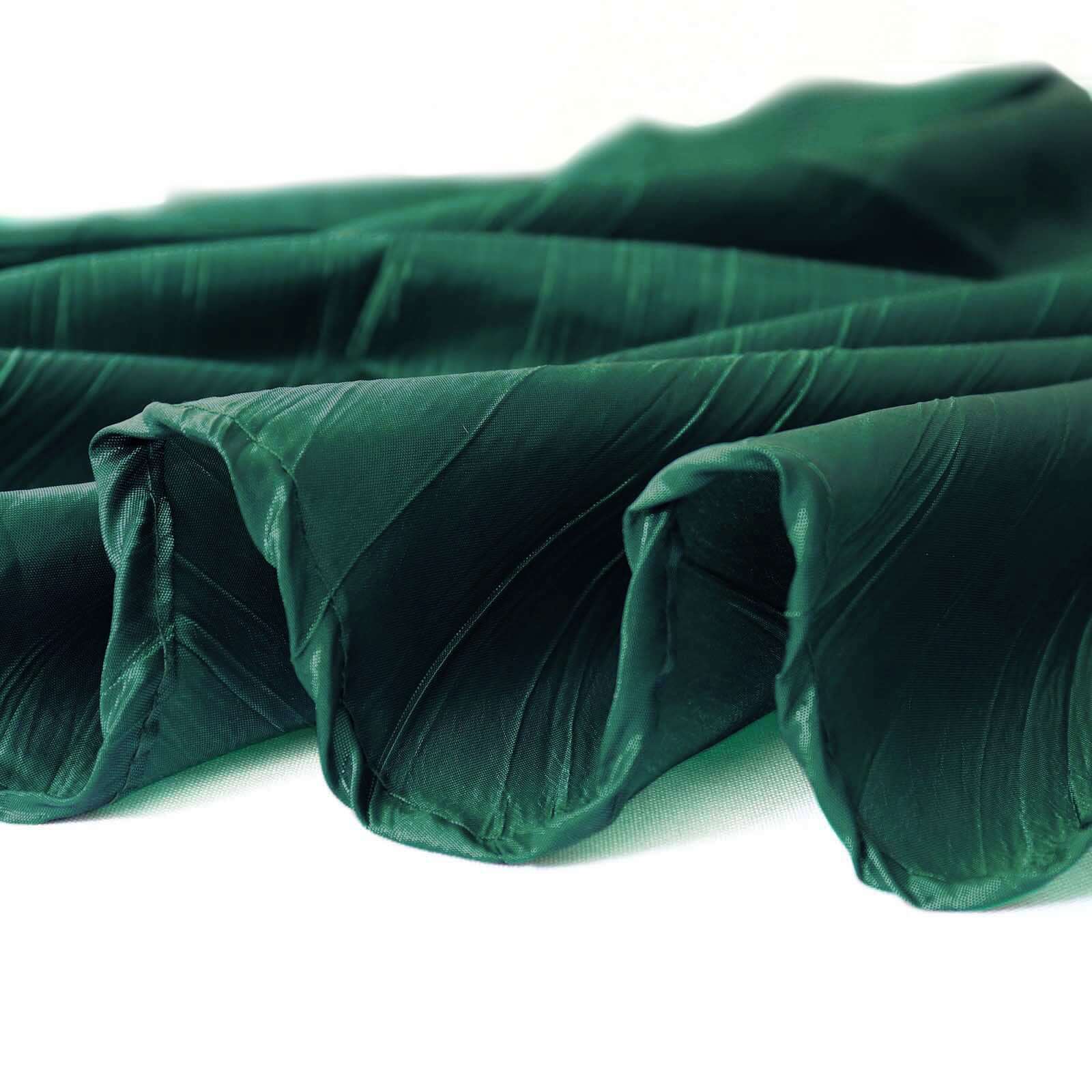 72x72 Square Hunter Emerald Green Accordion Crinkle Taffeta Table Overlay