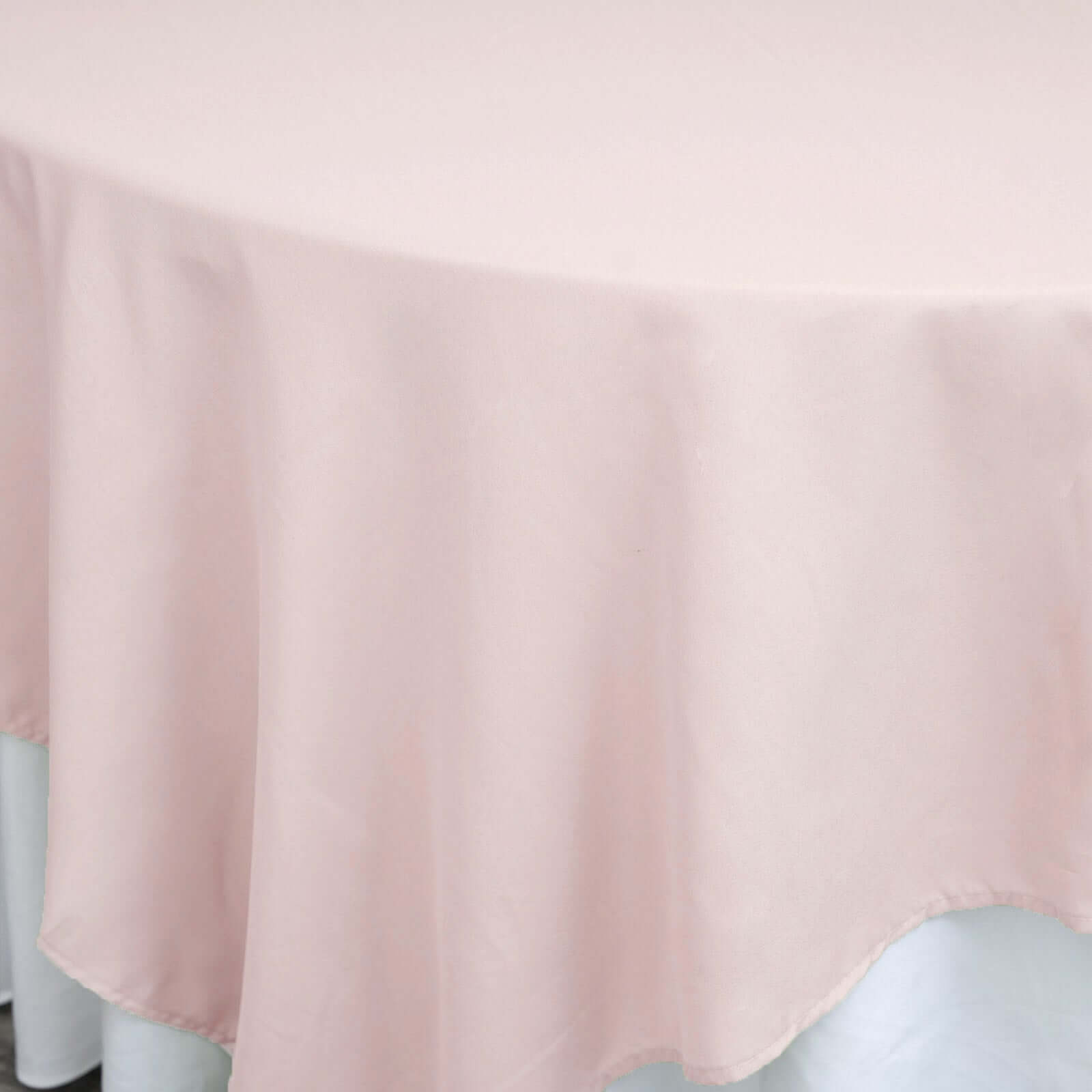 Blush 90x90 Wrinkle-Resistant & Durable Polyester Square Table Overlay