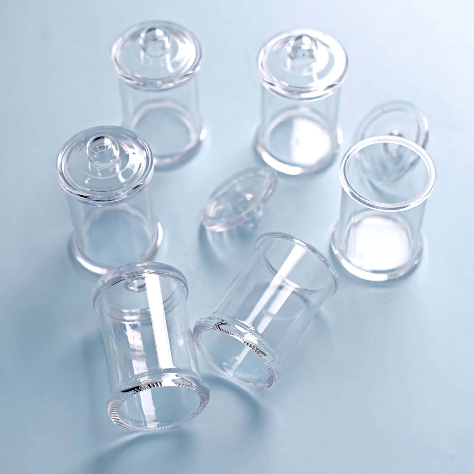 Hot Sale! 12-Pack Disposable Plastic Candy Jars with Clear Lids for Party Favors, 3.5 Inches