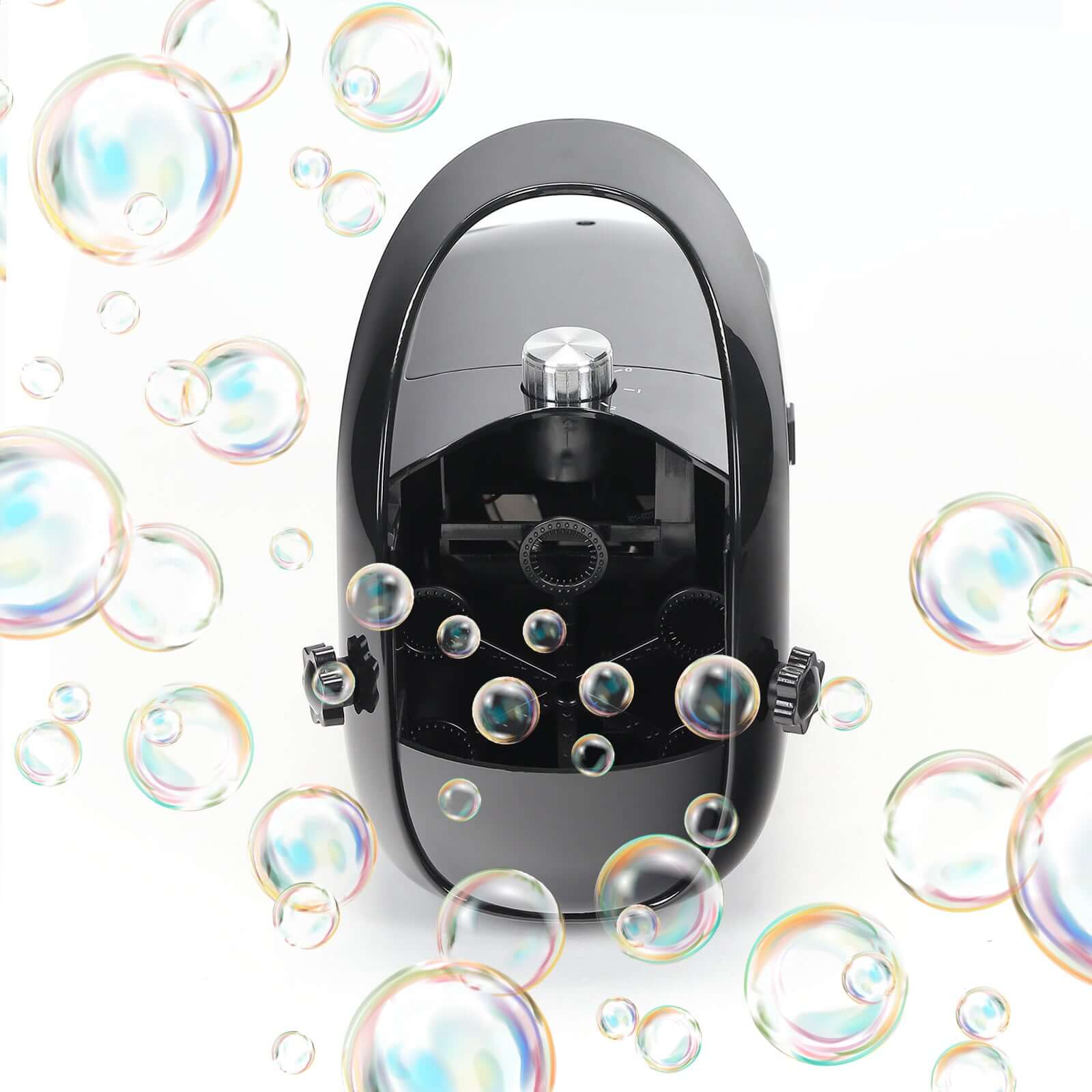 Portable Black Dual-Speed Automatic Bubble Machine, USB or Battery Powered