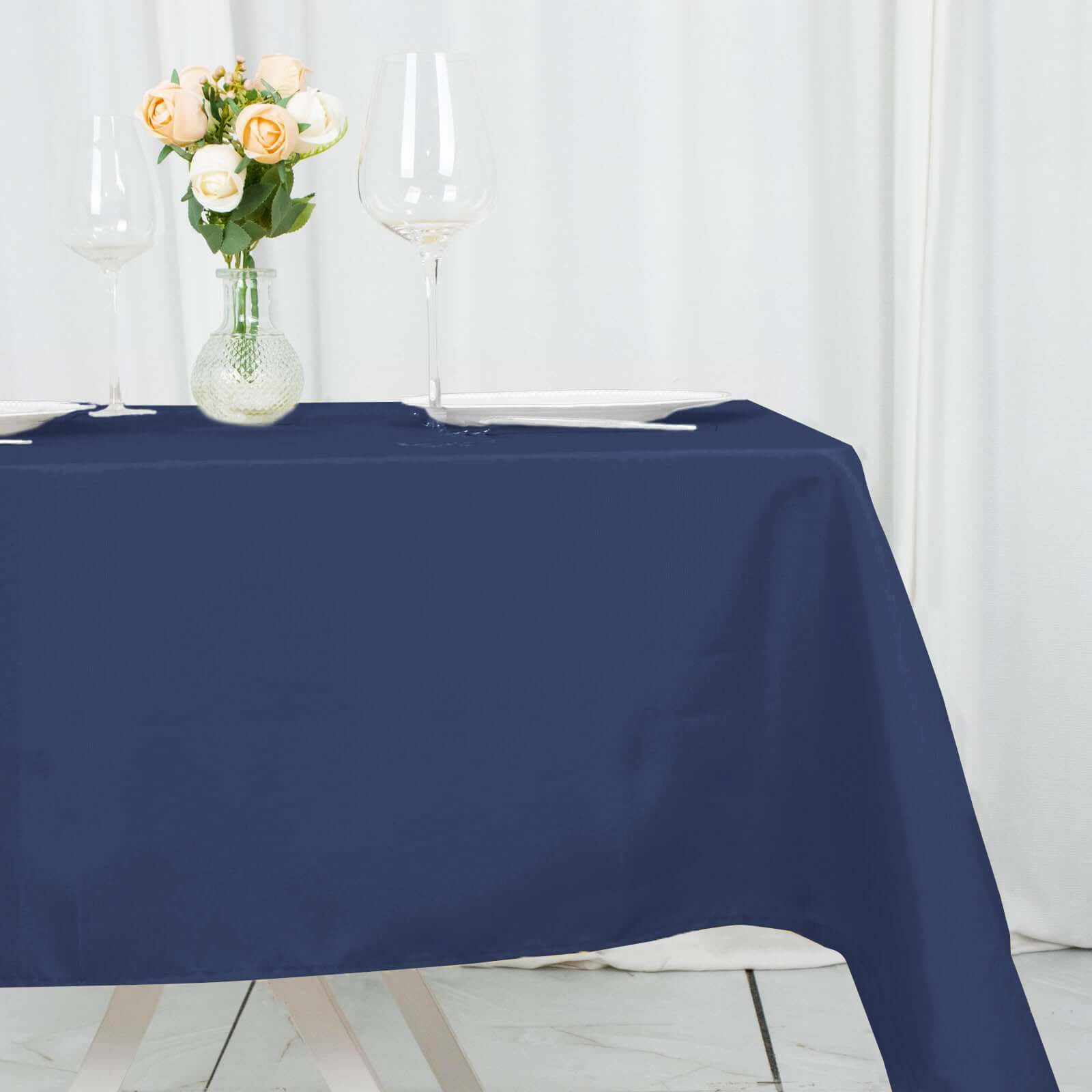 Sale! Navy Blue 54x54 Premium Polyester Square Tablecloth - 220GSM Stain & Wrinkle Resistant