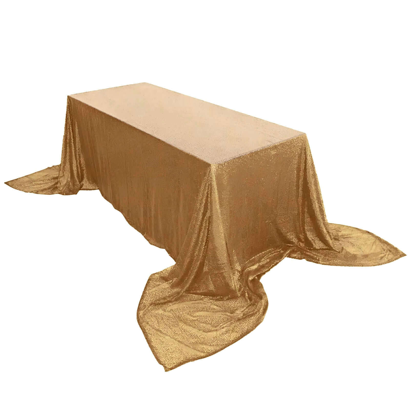 Hot! Gold Sequin Rectangle Tablecloth 90x156 for Elegant Celebrations