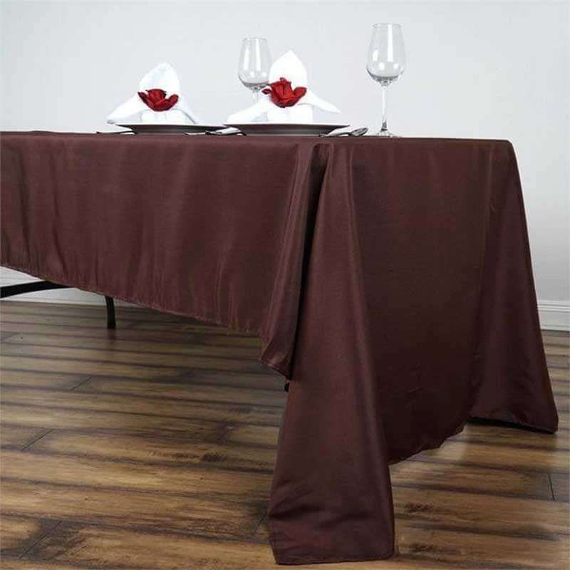 Chocolate 60x126 Rectangle Polyester Wrinkle-Resistant Table Cover