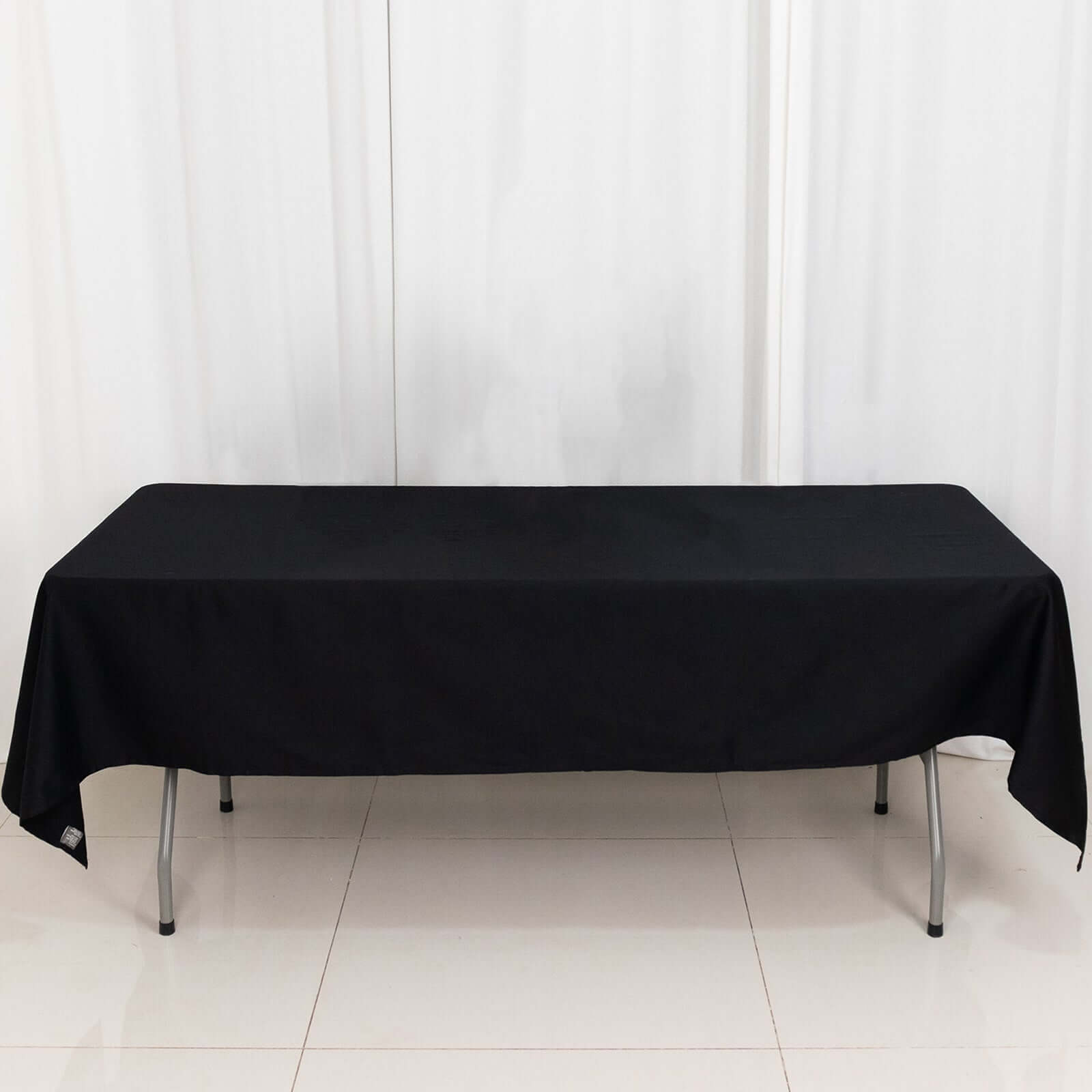 Soft & Breathable 100% Cotton Black Rectangle Tablecloth 60x102 - Ideal for Events