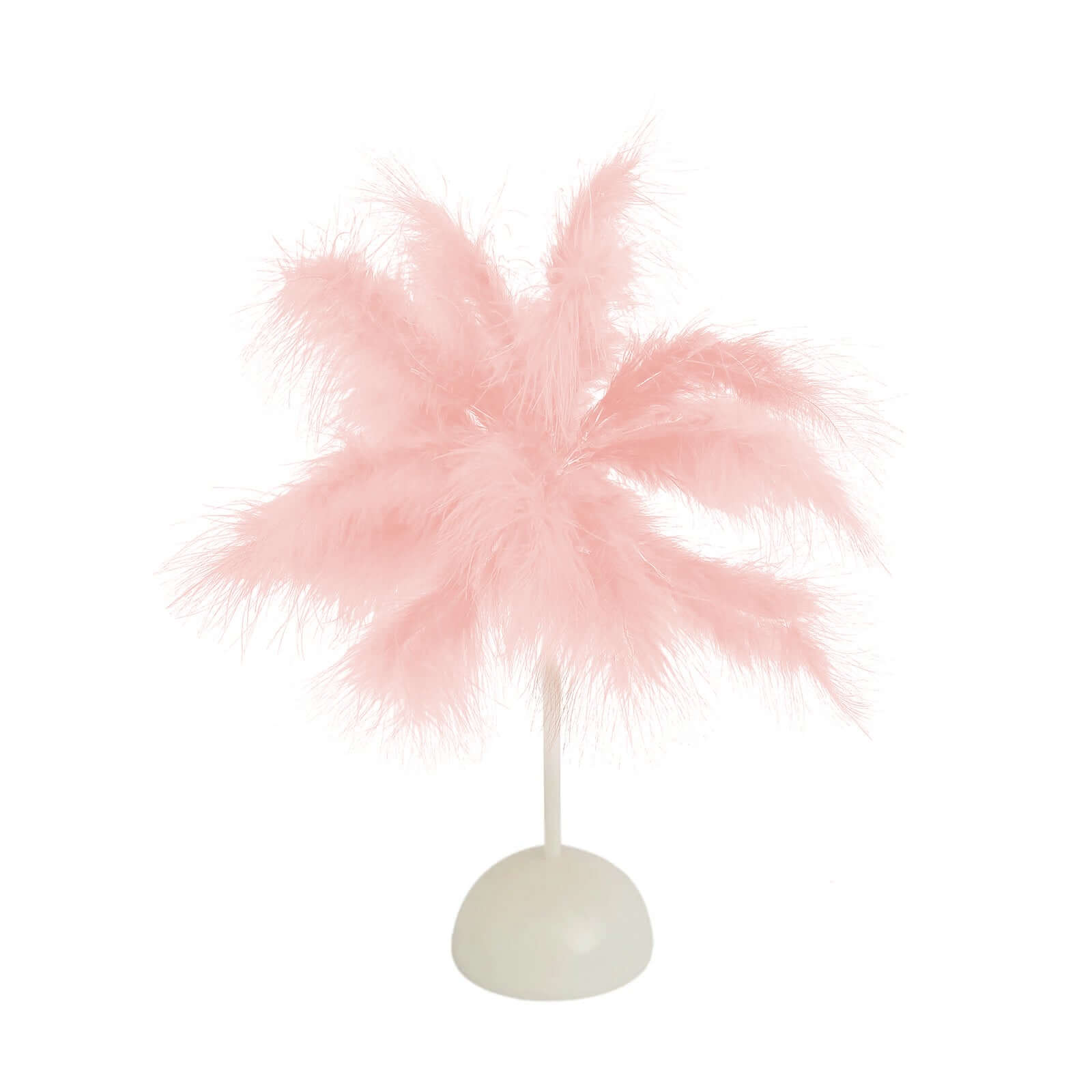 Hot Deal! Blush LED Cordless Table Lamp with Feather Design, 15" for Wedding Centerpiece