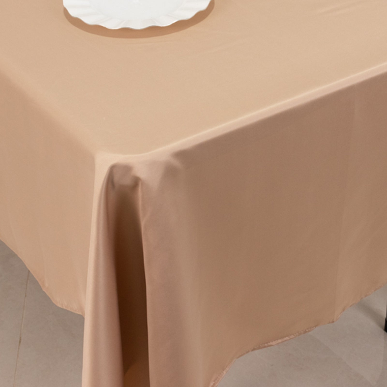 Nude Lamour Satin Rectangle Tablecloth (60x102) - Durable & Silky Soft