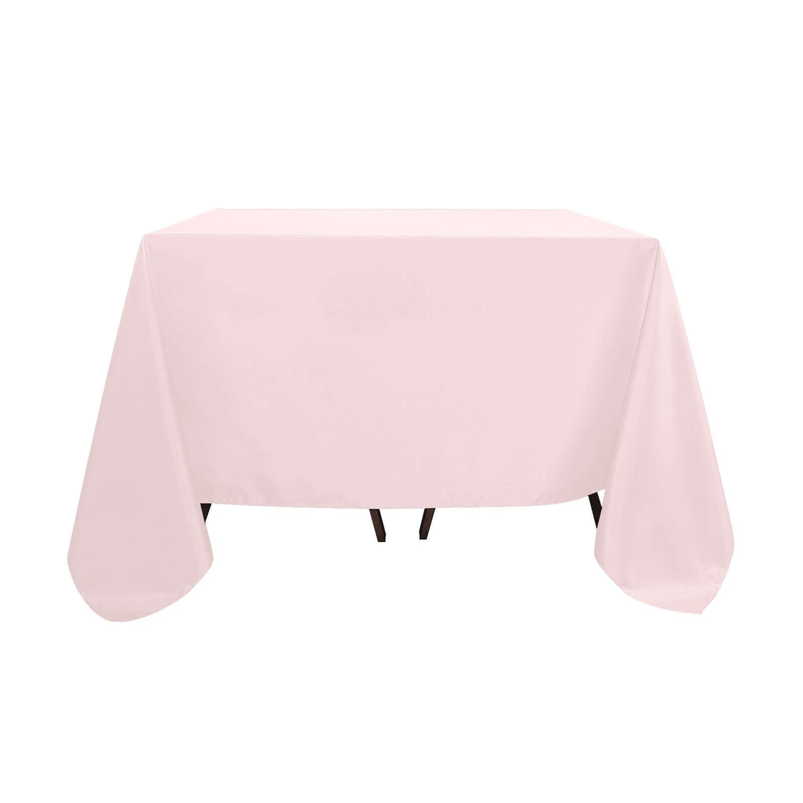 Wrinkle-Resistant & Durable Blush 90x90 Polyester Square Tablecloth