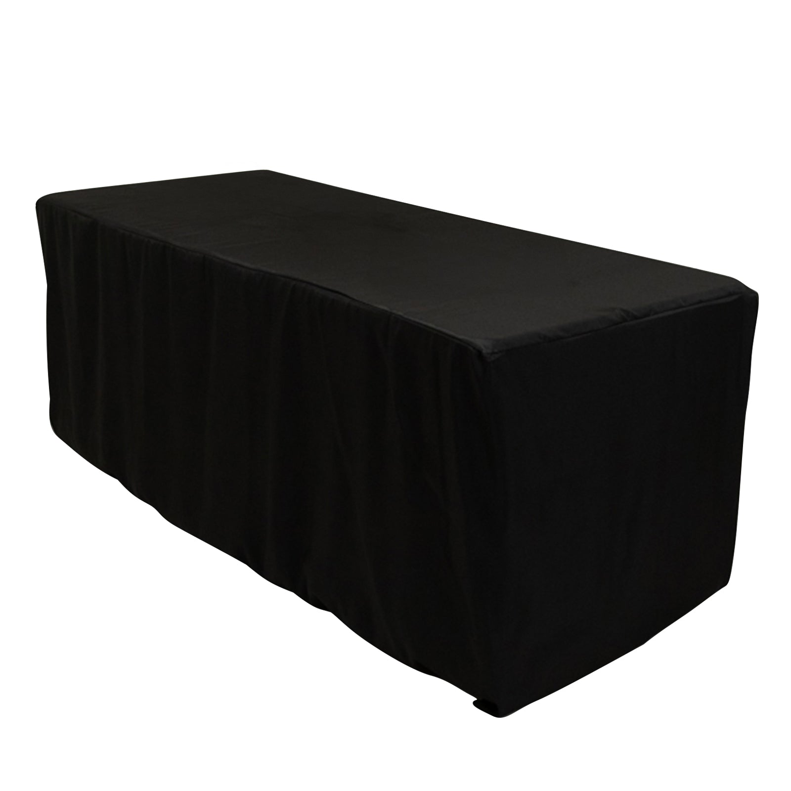 Durable 220GSM Black Premium Polyester Fitted 6ft Rectangle Tablecloth