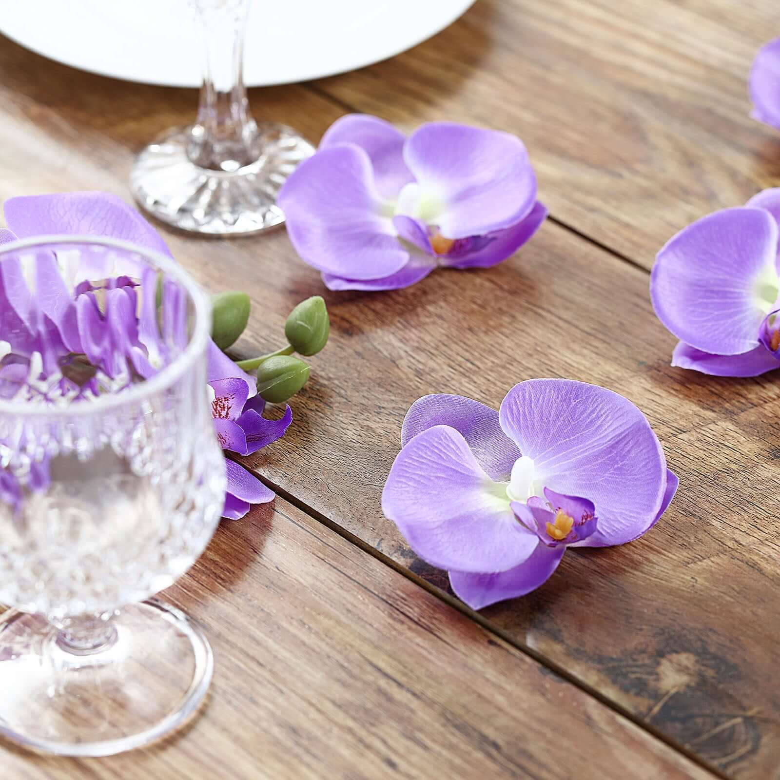 20pcs Silk Artificial Lavender Orchids Flower Heads - Ideal for DIY Floral Decorations
