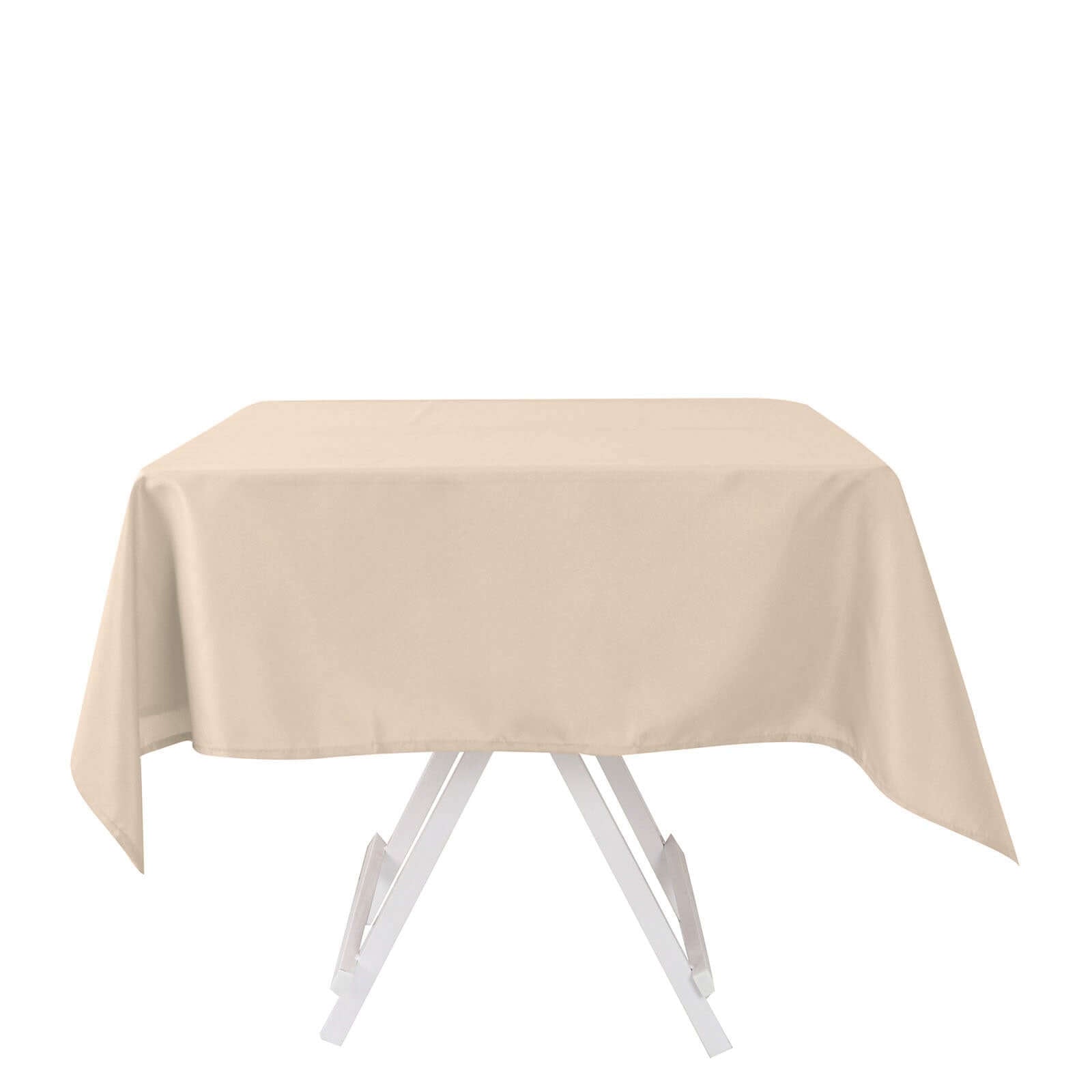 Durable & Wrinkle-Resistant Nude 54x54 Polyester Square Tablecloth - Ideal for Events