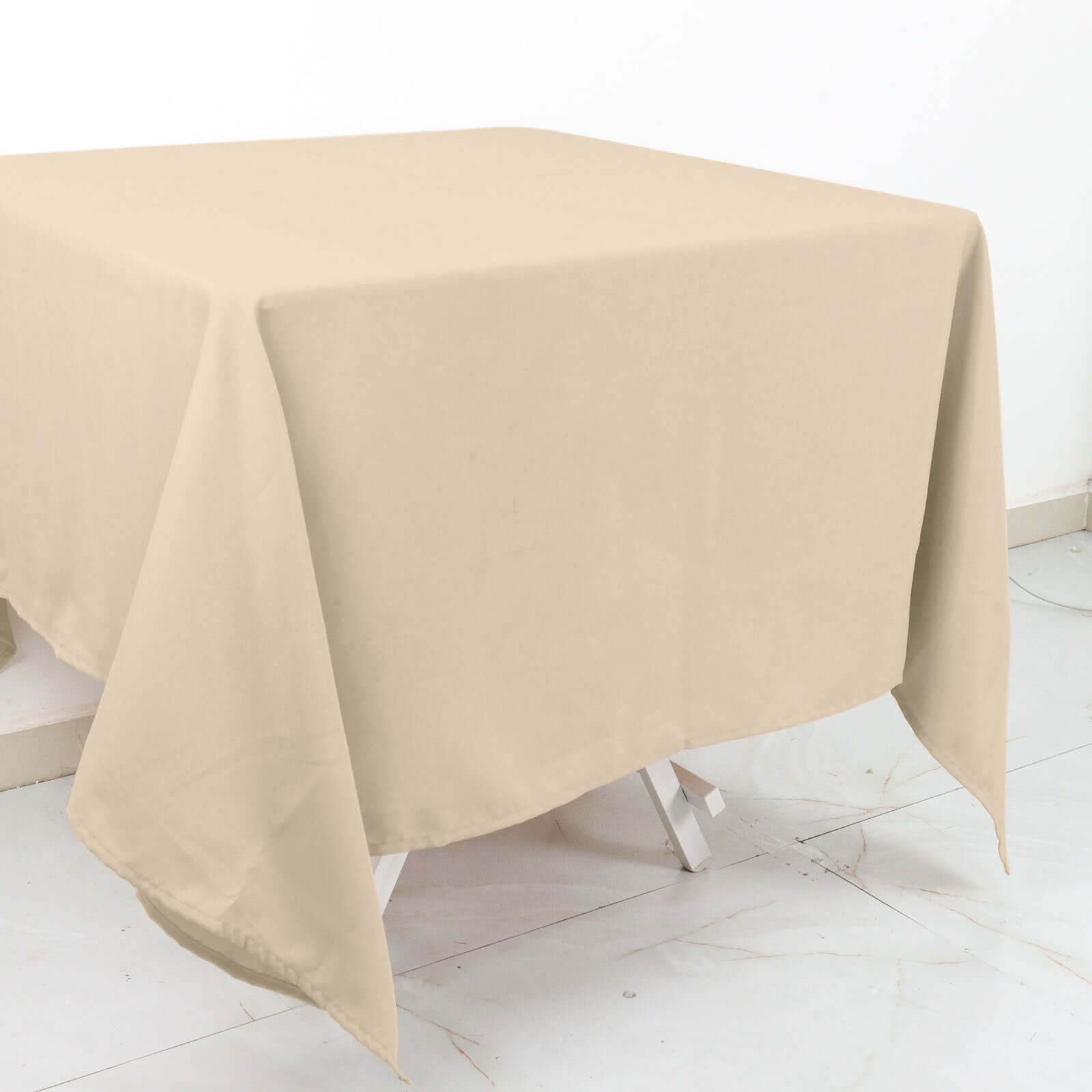 Nude 70x70 Polyester Square Tablecloth - Wrinkle-Resistant & Durable, Ideal for Events