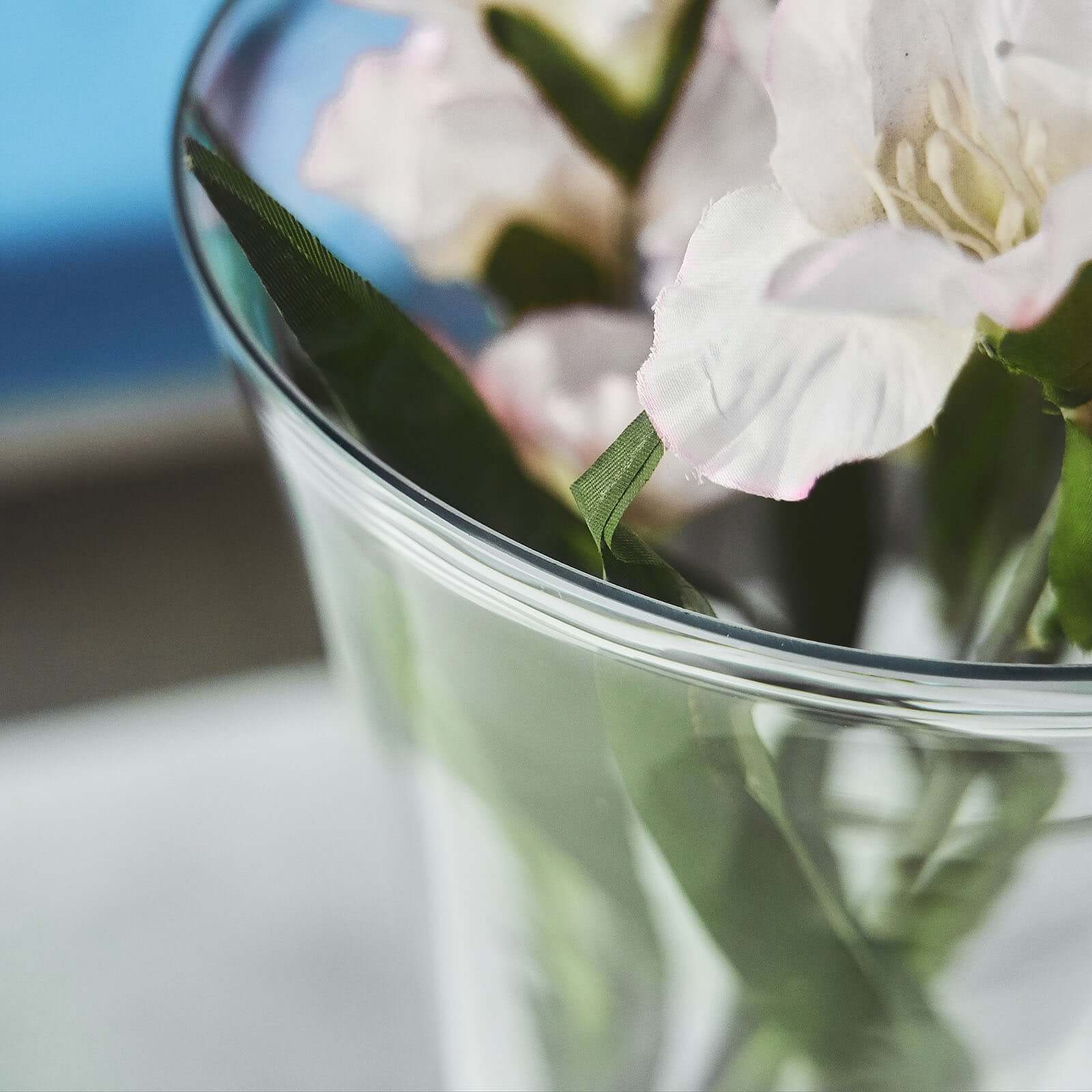 Set of 2 Clear Reversible Glass Trumpet Vases - Ideal Stylish Centerpieces for Events