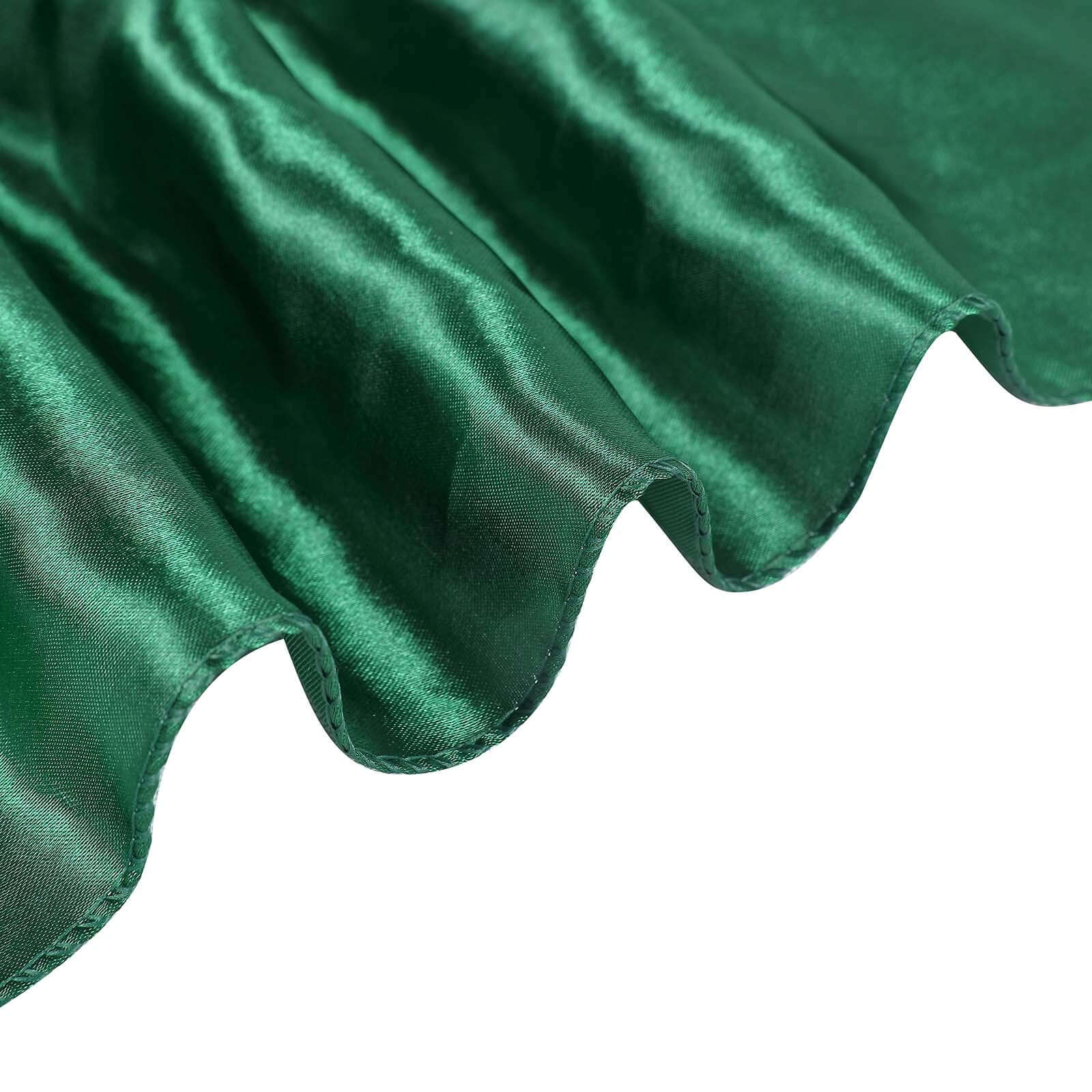 Exclusive Satin Square Table Overlay - 90x90 Hunter Emerald Green Table Topper with Smooth Finish