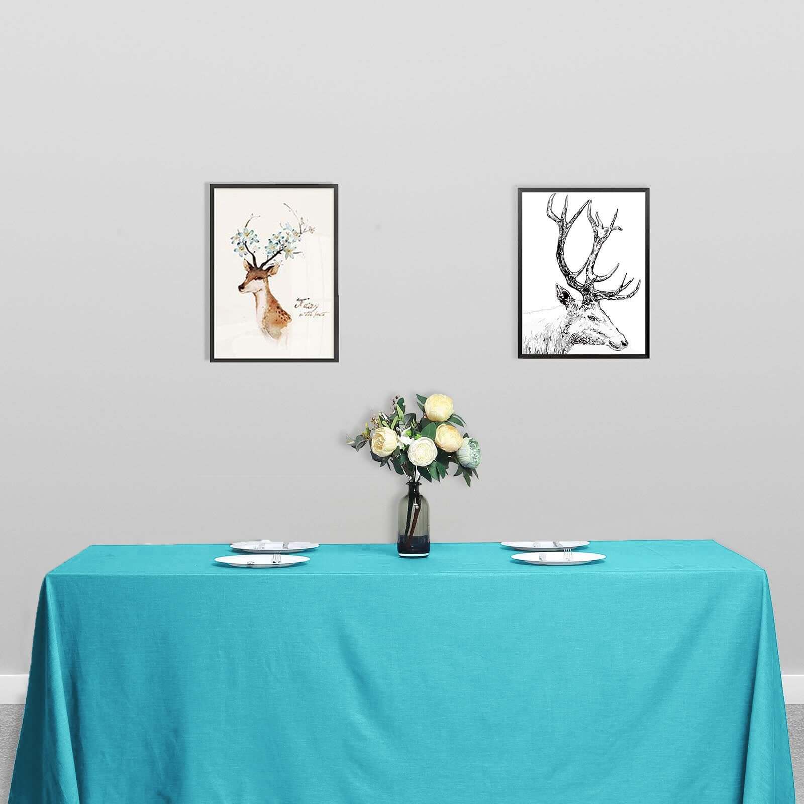 Get This Seamless Wrinkle-Resistant Turquoise Polyester Rectangle Tablecloth 90x132