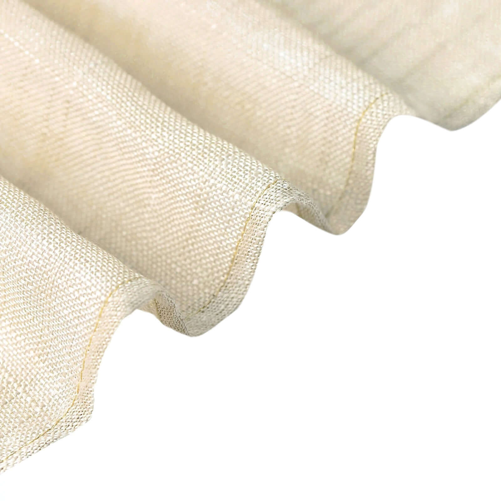 Premium Beige Faux Linen Rectangular Tablecloth (90x132) - Slubby, Wrinkle-Resistant & Seamless