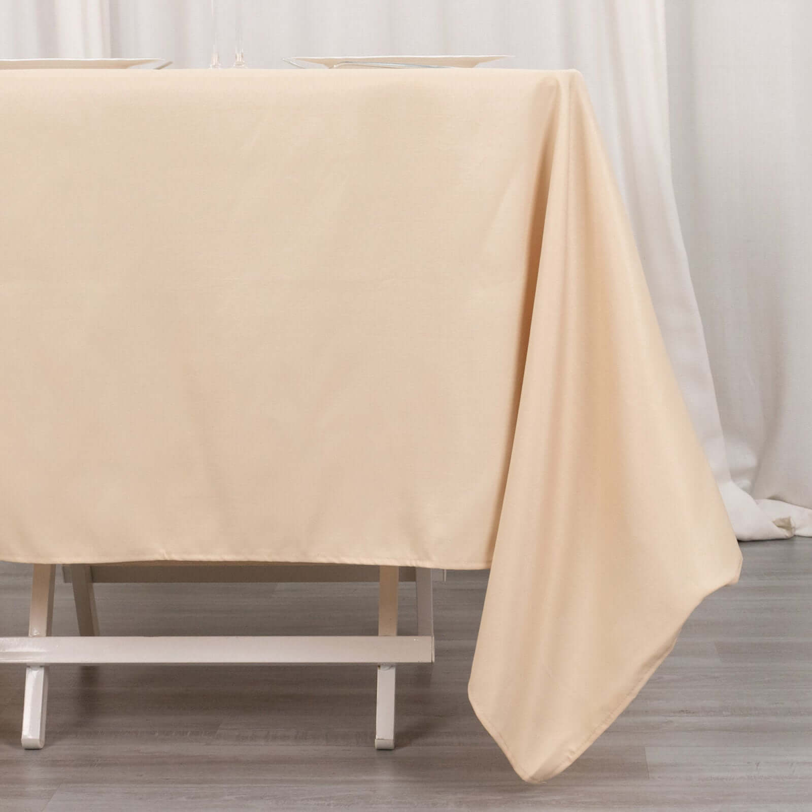 Exclusive Beige 70x70 220GSM Wrinkle-Resistant Polyester Square Tablecloth