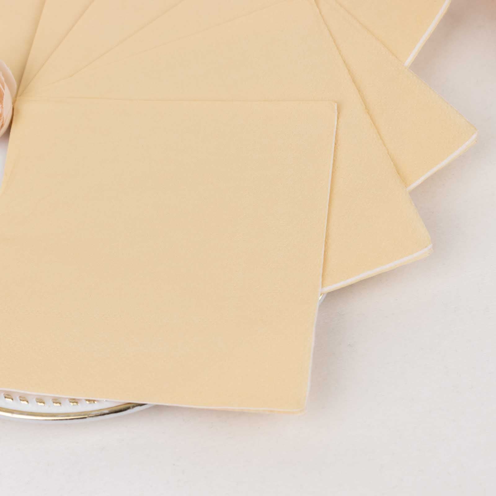 Great Deal! 50-Pack of 2-Ply Disposable Beige Paper Cocktail Napkins, 18GSM, 5x5