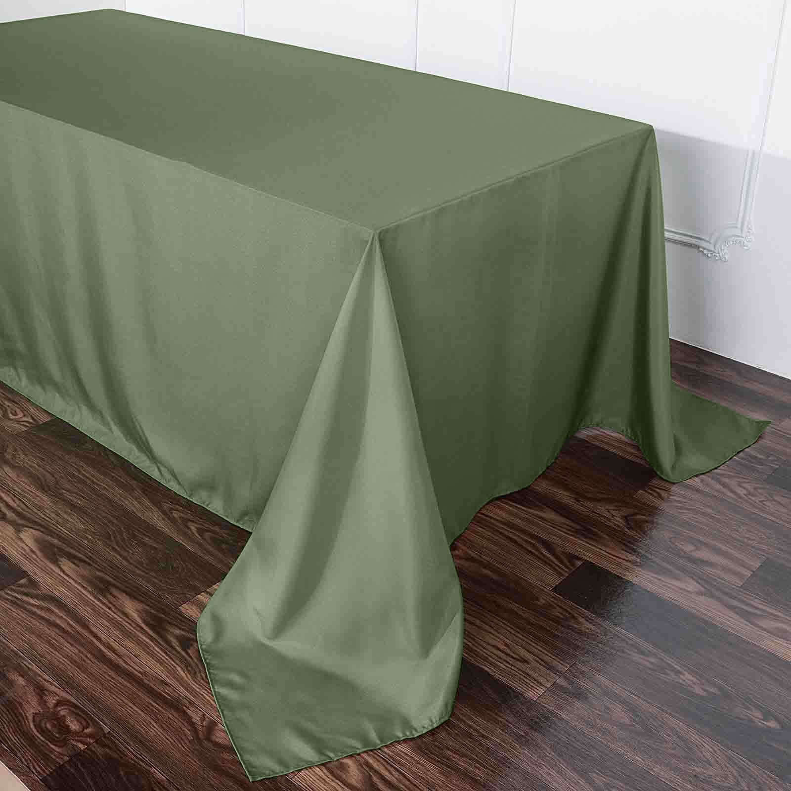 Hot Sale! Olive Green 100% Polyester Seamless Wrinkle-Resistant Rectangle Tablecloth 90x132