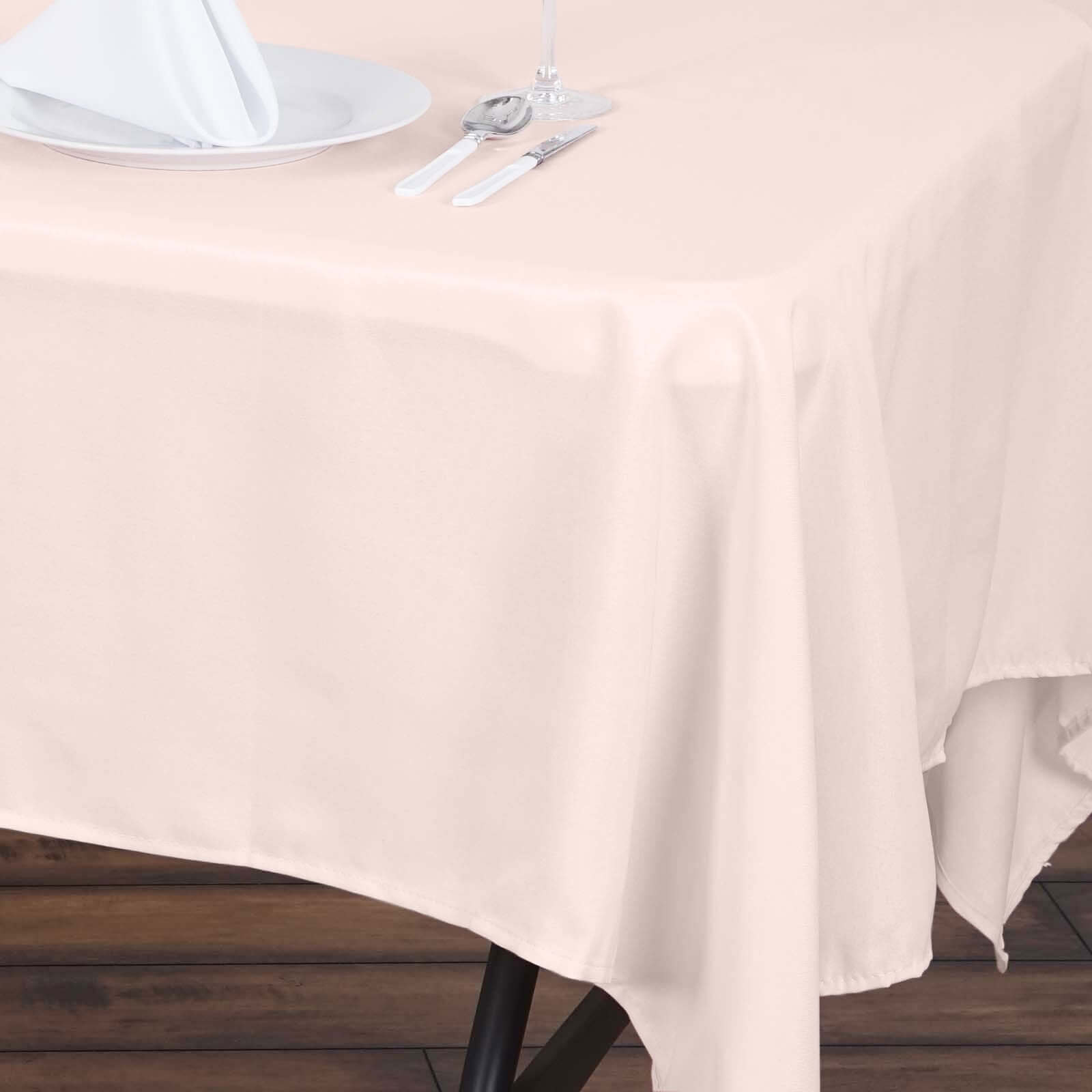 Stylish and Durable Blush Polyester Rectangle Tablecloth, 60x102 - Perfect for Any Occasion