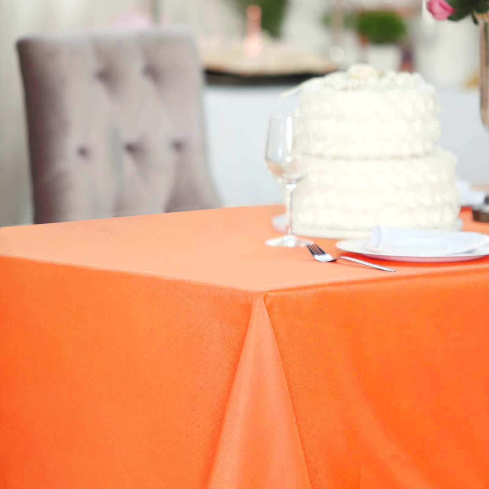 Stylish and Durable Orange Polyester Rectangle Tablecloth (60x102) - Perfect for Any Event
