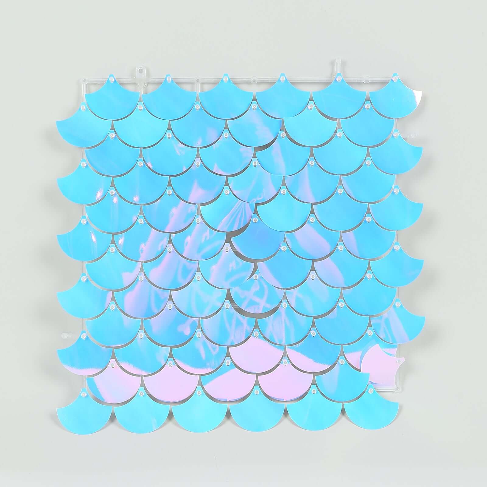 24sq.ft Iridescent Blue Sequin Mermaid Wall Backdrop - 24 Party Décor Panels