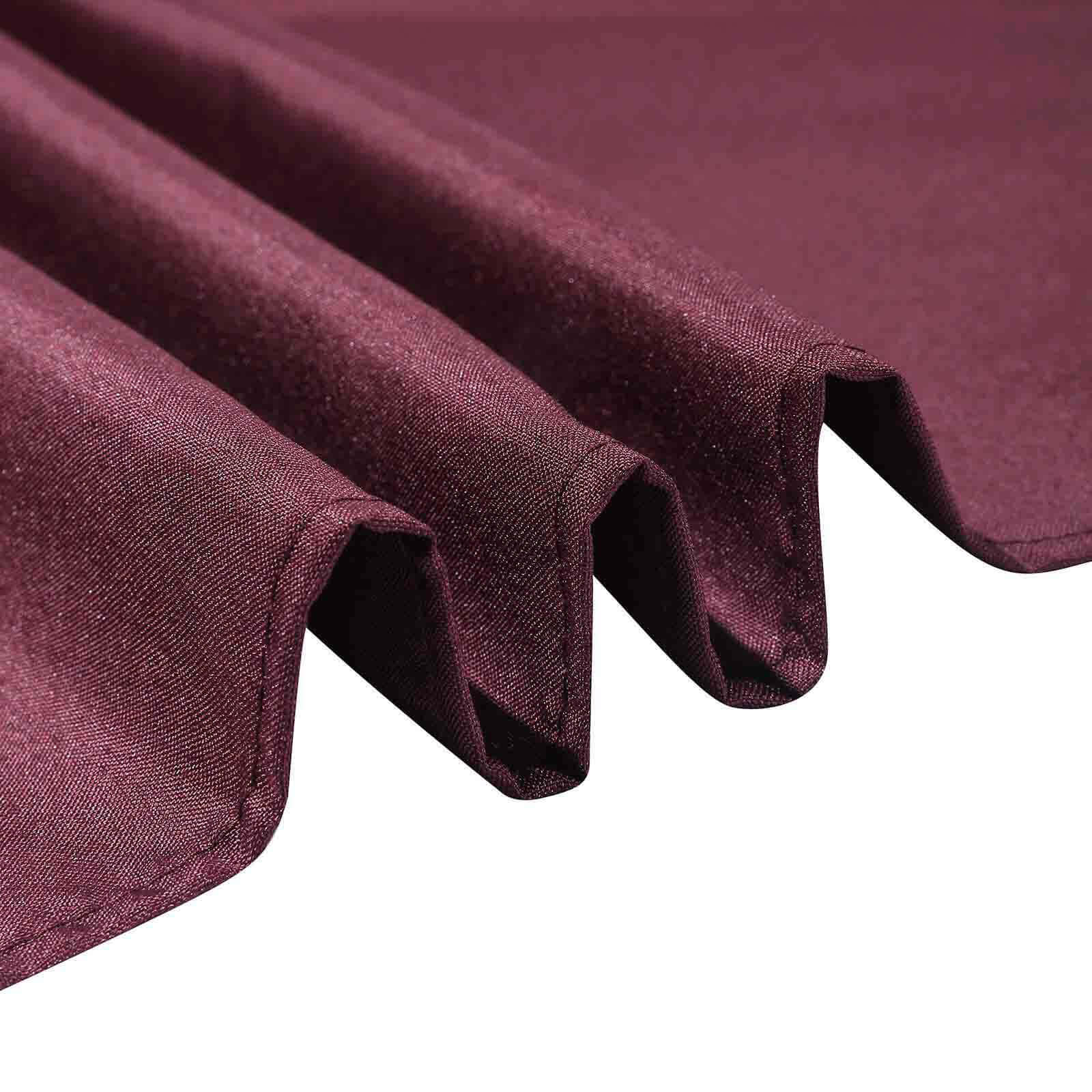 Wrinkle-Resistant & Durable Burgundy 90x90 Polyester Square Table Overlay - Ideal for Events