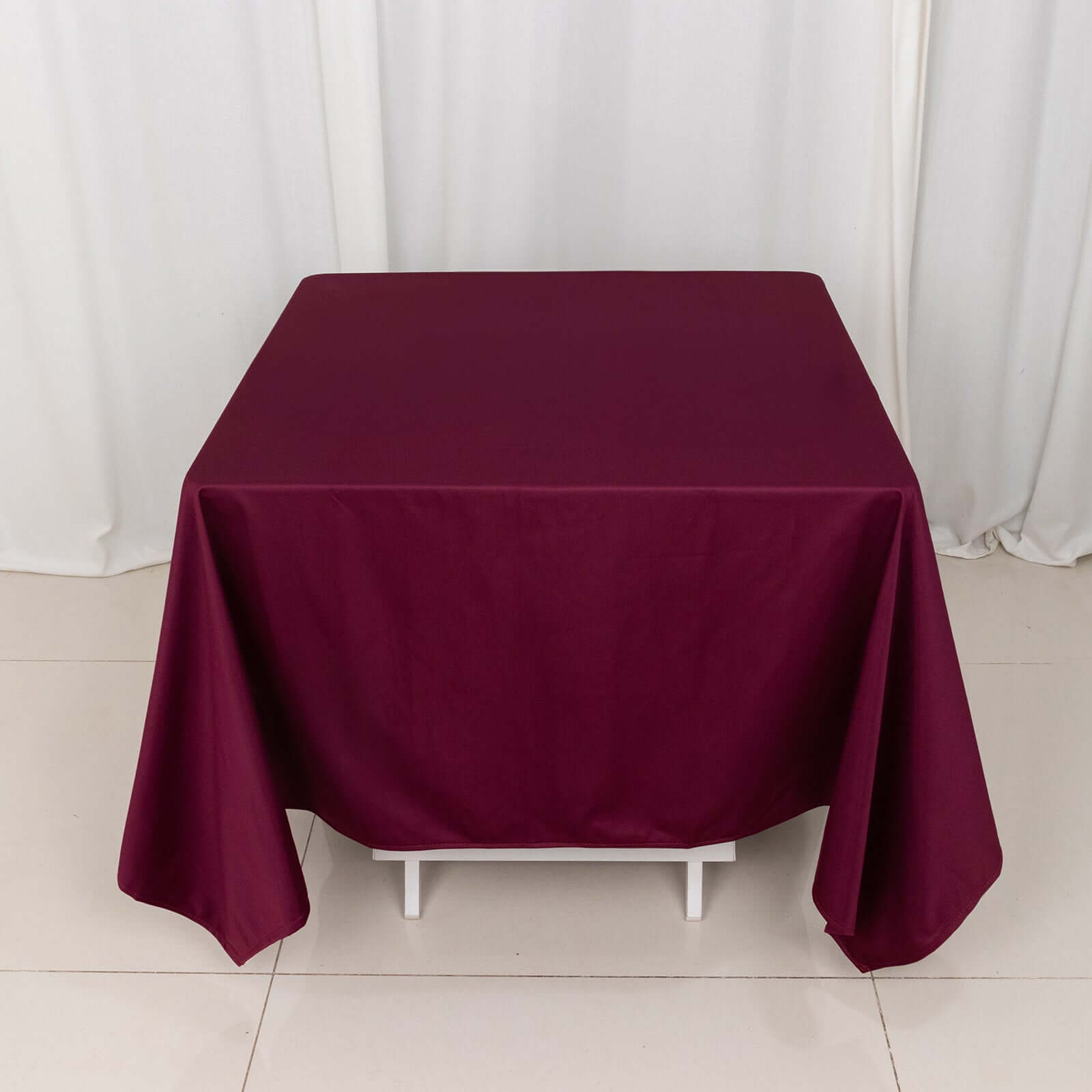 Burgundy 70x70 Premium Wrinkle-Free & Stain-Resistant Scuba Square Tablecloth