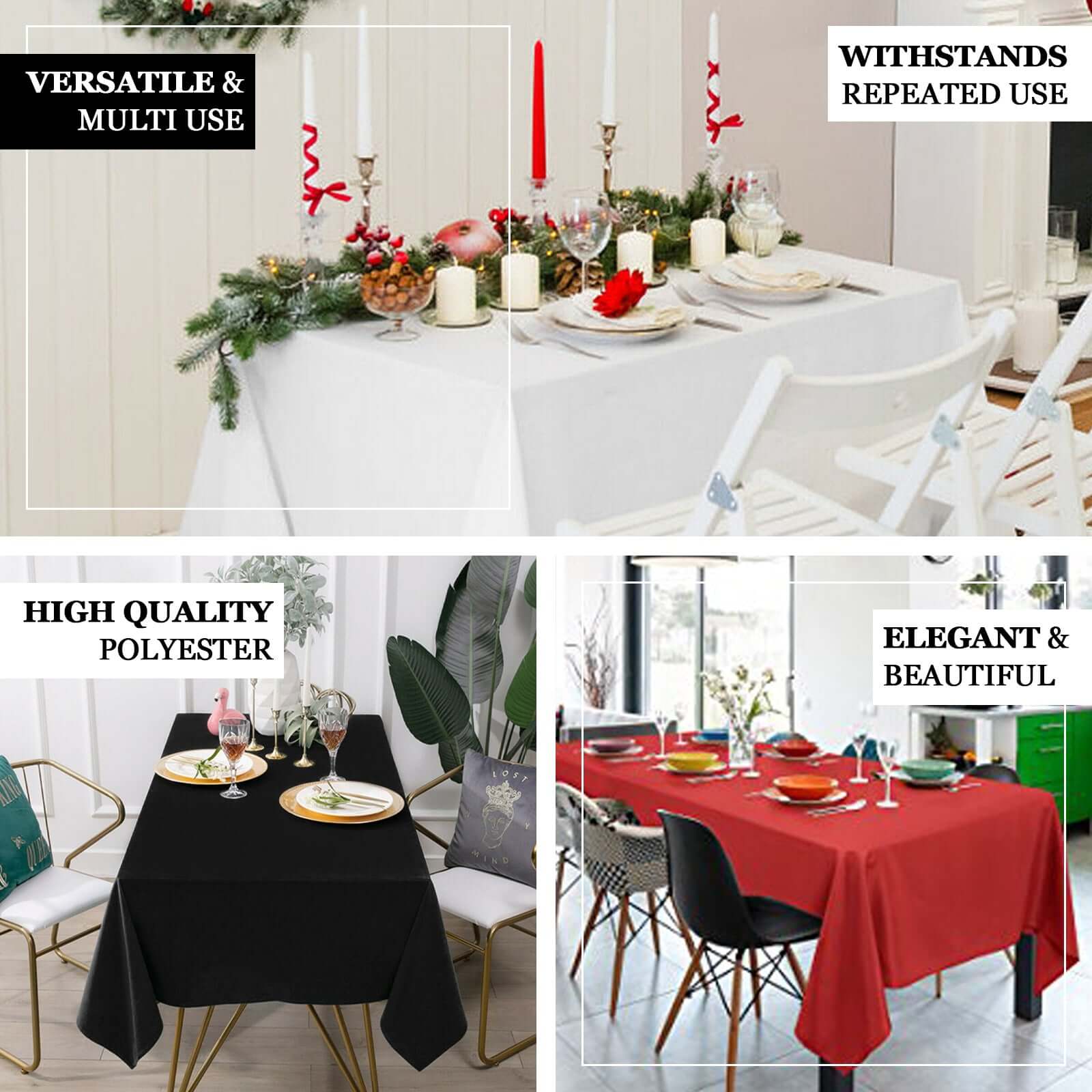 Wrinkle-Resistant Dusty Rose Polyester Rectangle Tablecloth 60x126 - Ideal for Various Events