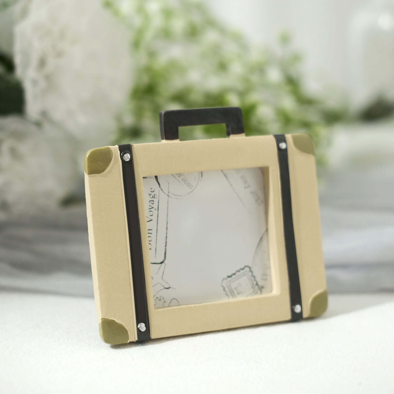 Hot Sale! 4-Pack Resin Mini Suitcase Picture Frames - Ideal Vintage Travel Wedding Place Card Holders & Party Favors